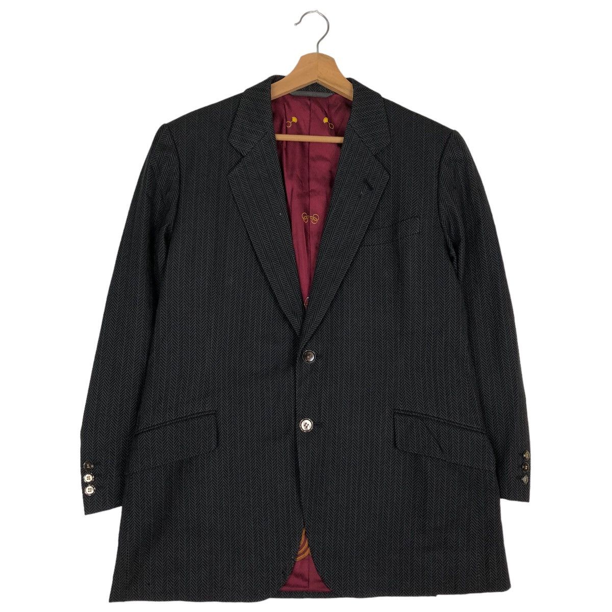 Japanese Brand VINTAGE DOUBLE BREAST JACKET LANVIN RARE SILK OVER PRINT Size US M / EU 48-50 / 2 - 1 Thumbnail