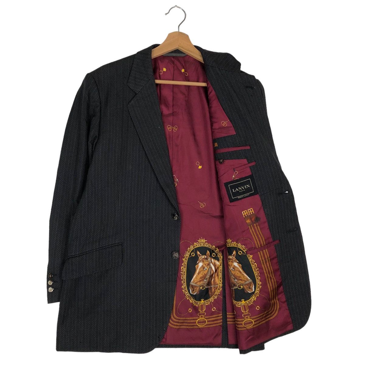 Japanese Brand VINTAGE DOUBLE BREAST JACKET LANVIN RARE SILK OVER PRINT Size US M / EU 48-50 / 2 - 9 Thumbnail