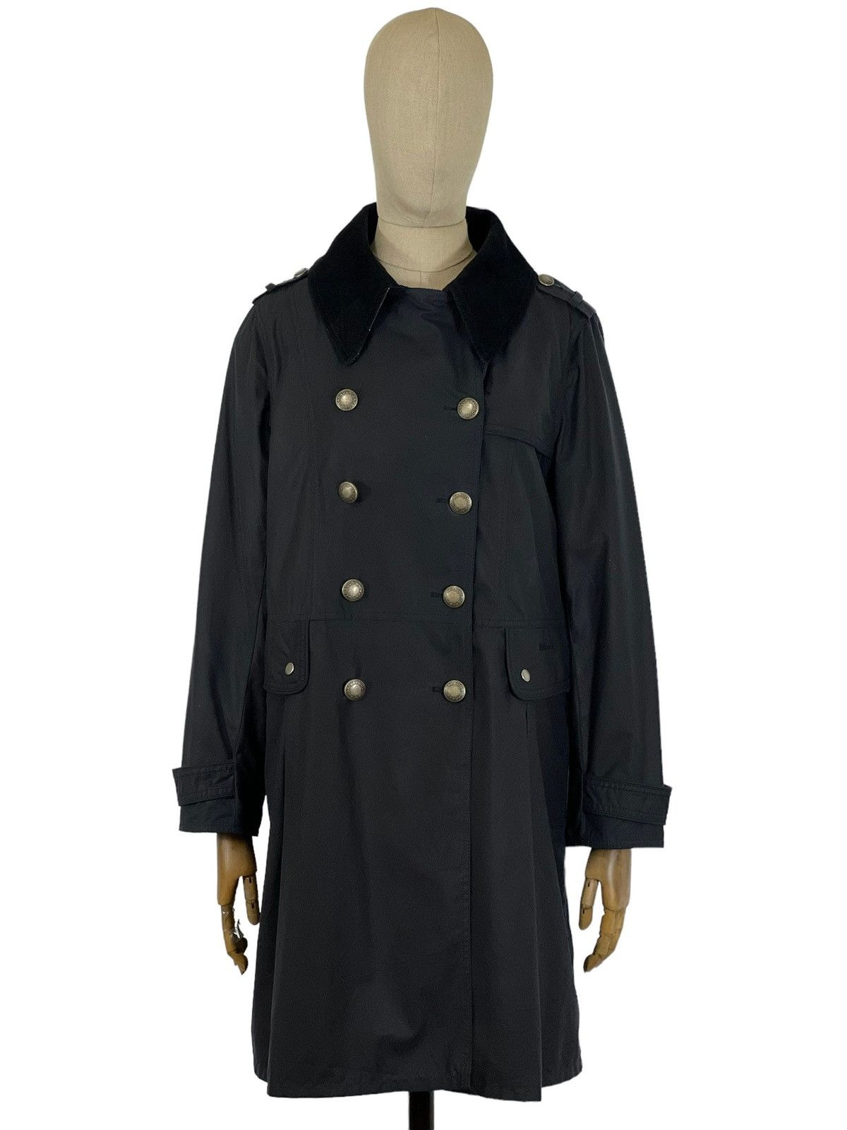 image of Barbour Regiment Waxed Dark Navy Women's Coat (Size XL)