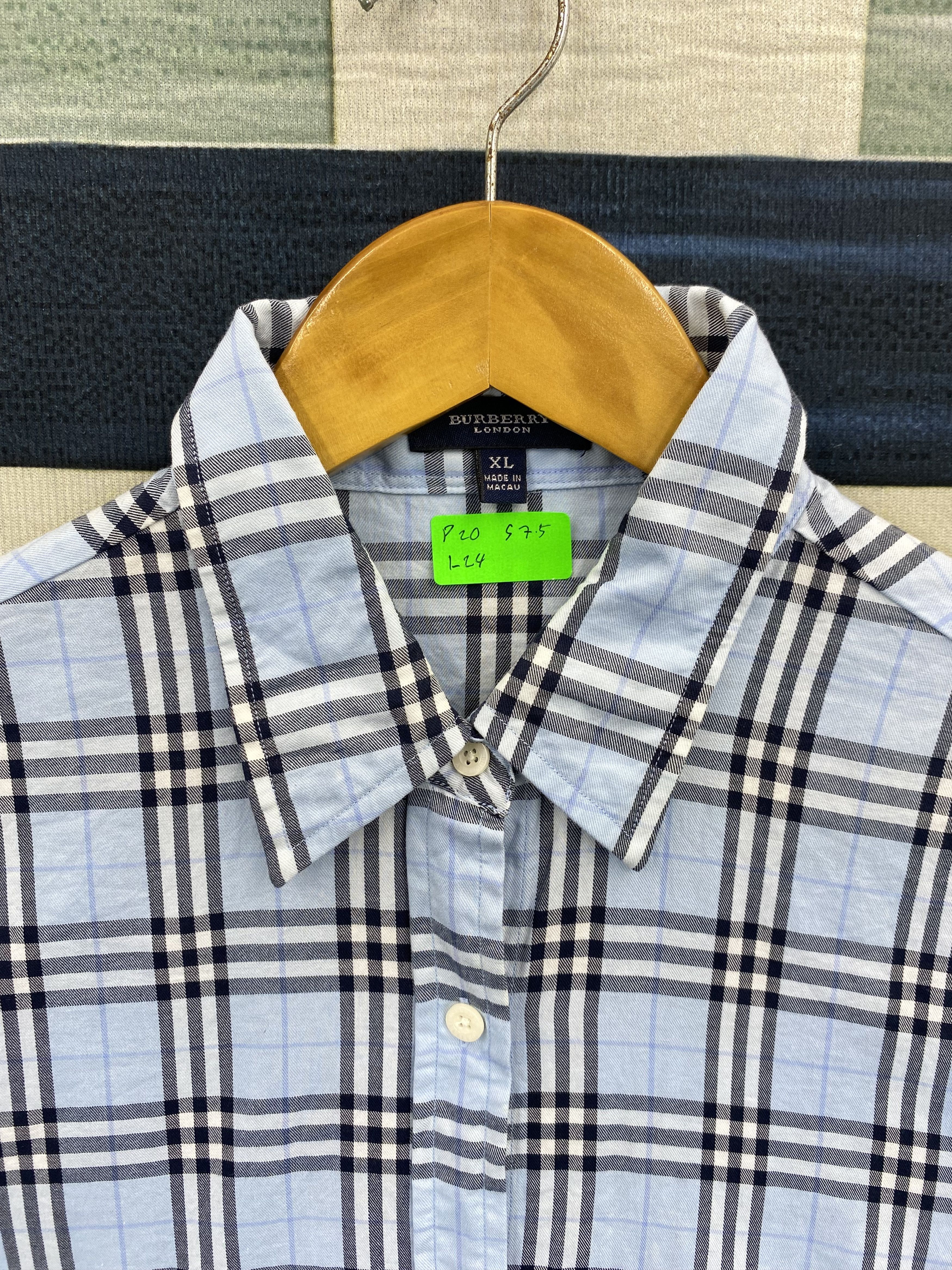 Burberry Check Short Sleeve Button Up Shirt