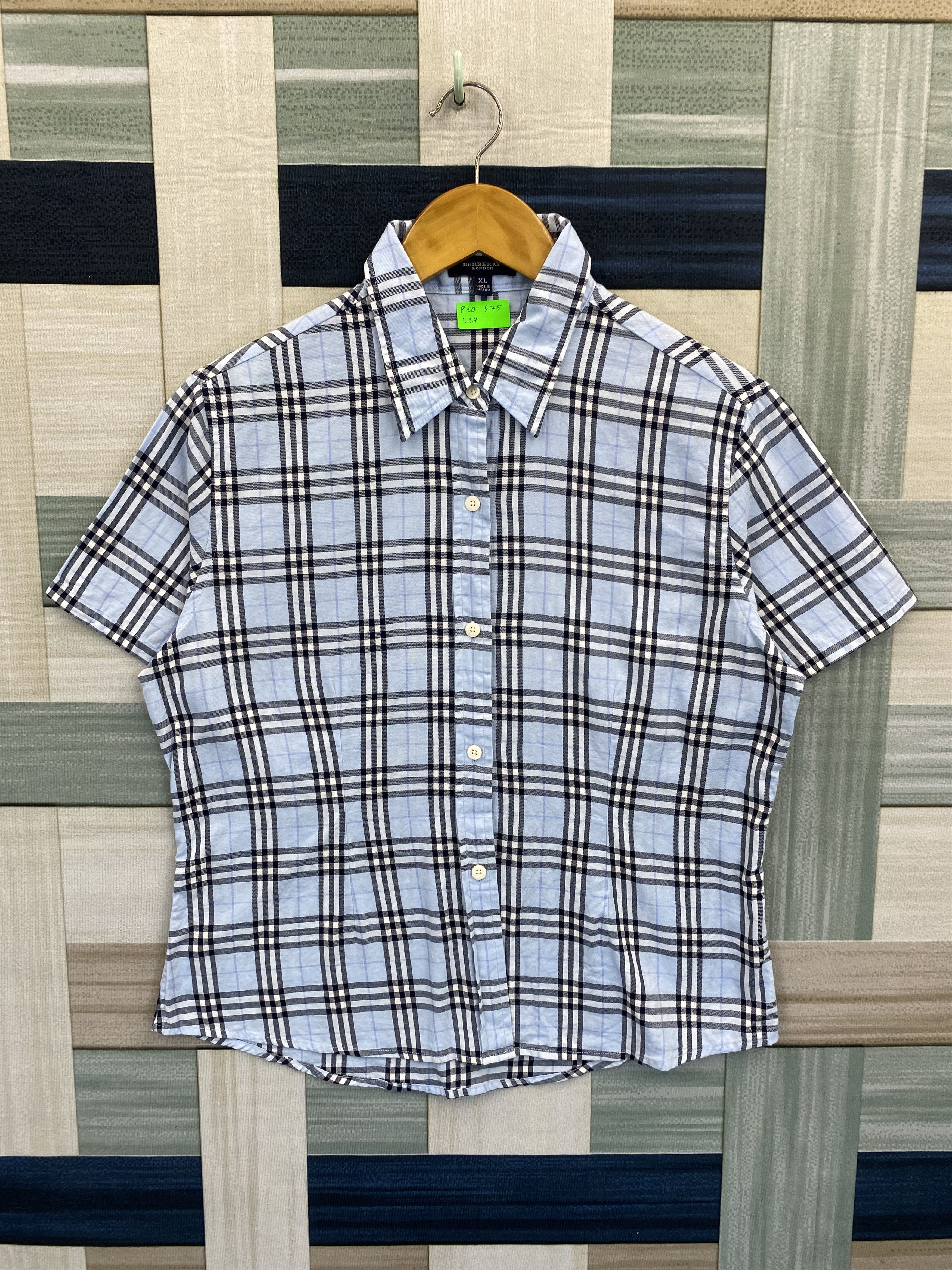 Burberry Check Short Sleeve Button Up Shirt