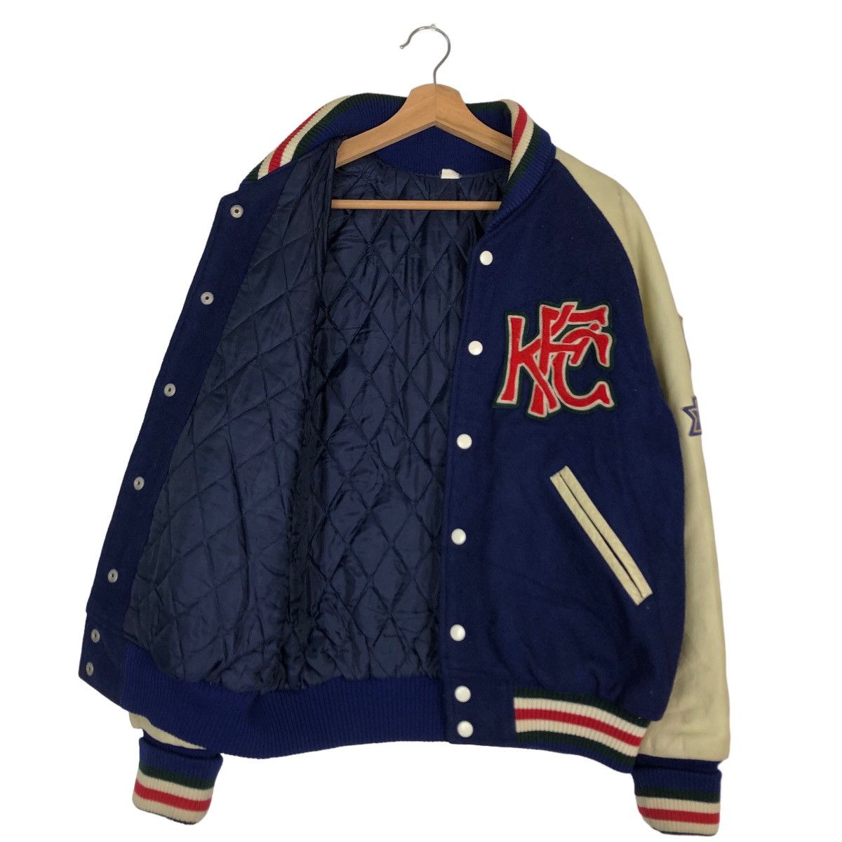 Japanese Brand VINTAGE 1991 SOCCER CLUB KITASATO VARSITY JACKET LEATHER Size US M / EU 48-50 / 2 - 9 Thumbnail