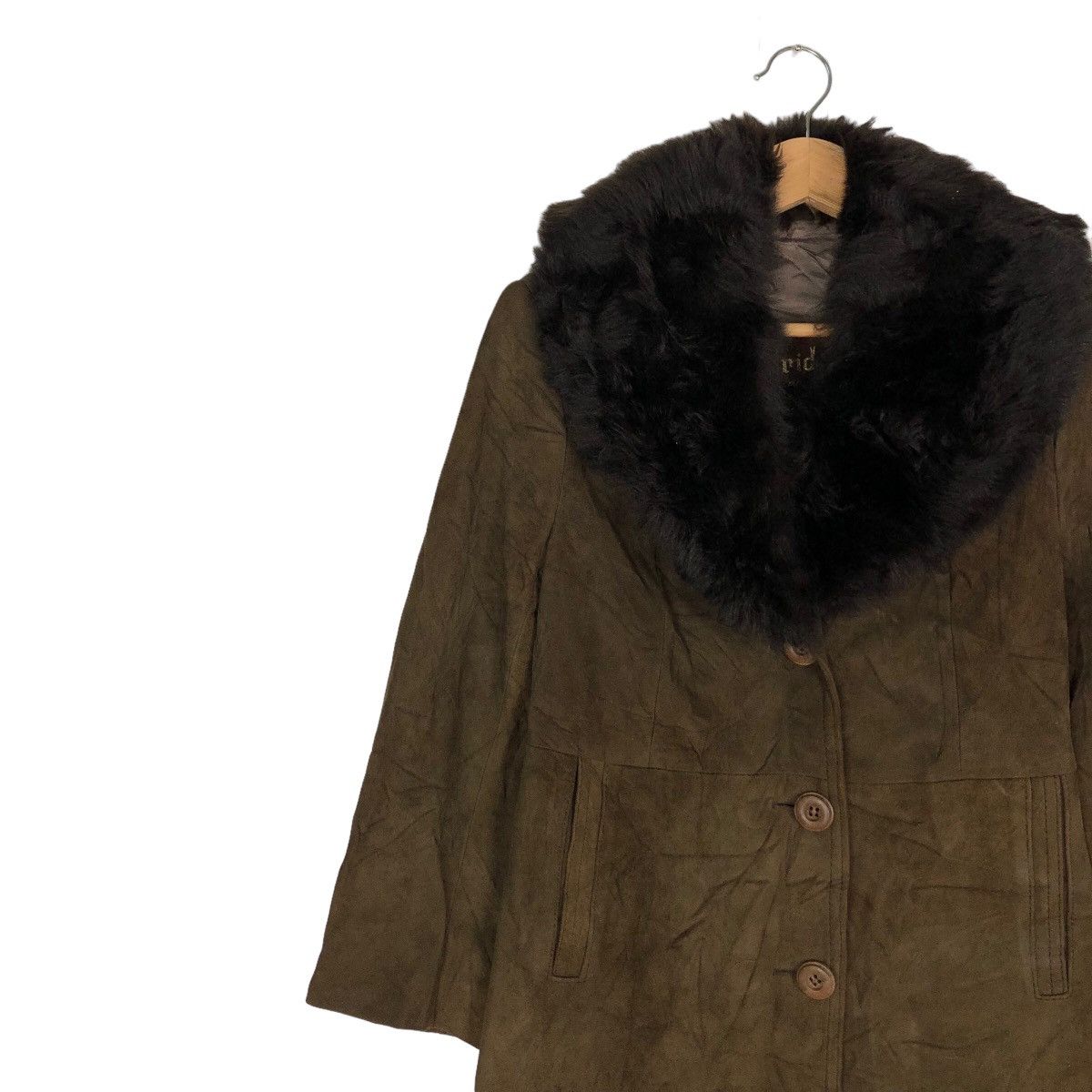Japanese Brand VINTAGE LONG JACKET SOFT LEATHER MINK FUR COLLAR MADRID Size M / US 6-8 / IT 42-44 - 5 Thumbnail