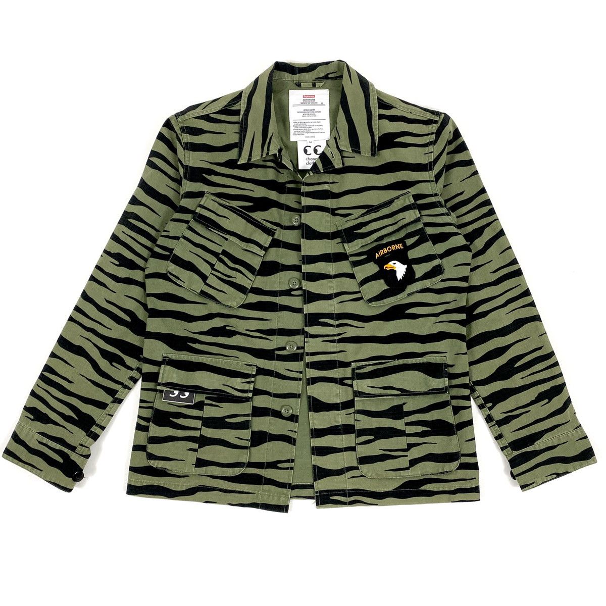 image of Supreme Jungle Jacket Striped Olive Ian Virgil Airborn 2011, Men's (Size Medium)