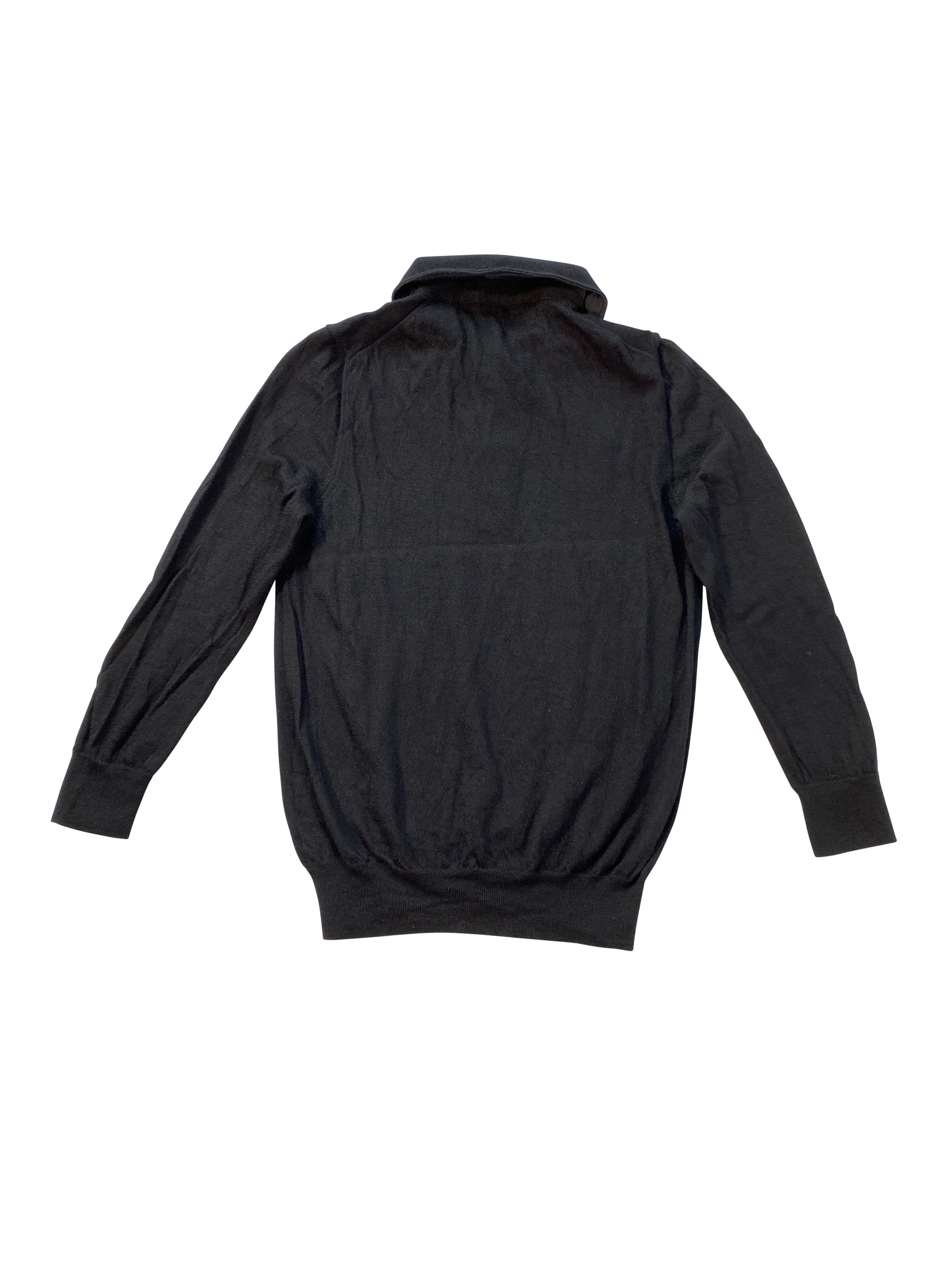 Bottega Veneta ⚡️QUICK SALE⚡️Bottega Veneta Black Long Sleeve Knit Polo Top Size S / US 4 / IT 40 - 2 Thumbnail