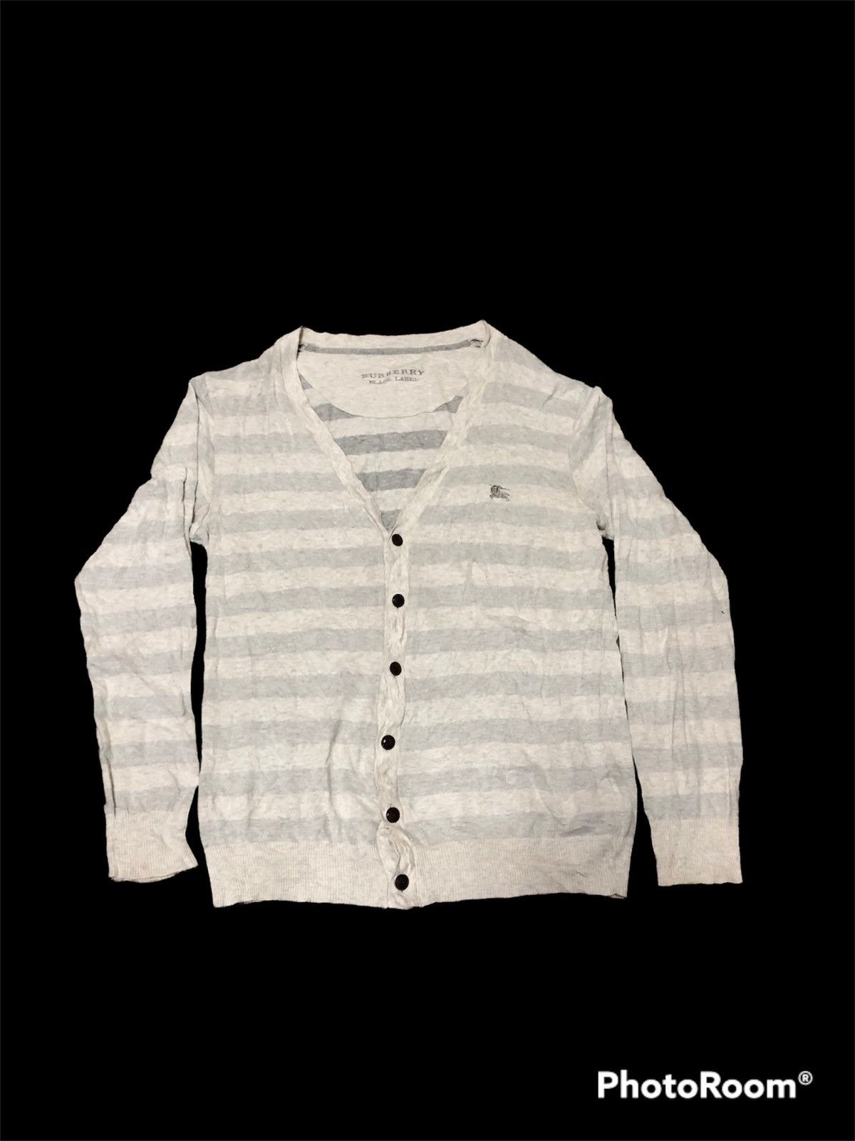 image of Burberry Black Label Cardigan in Whitegray, Men's (Size Medium)