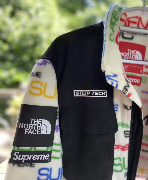 Supreme TNF x Supreme White / multi-color fleece | Grailed