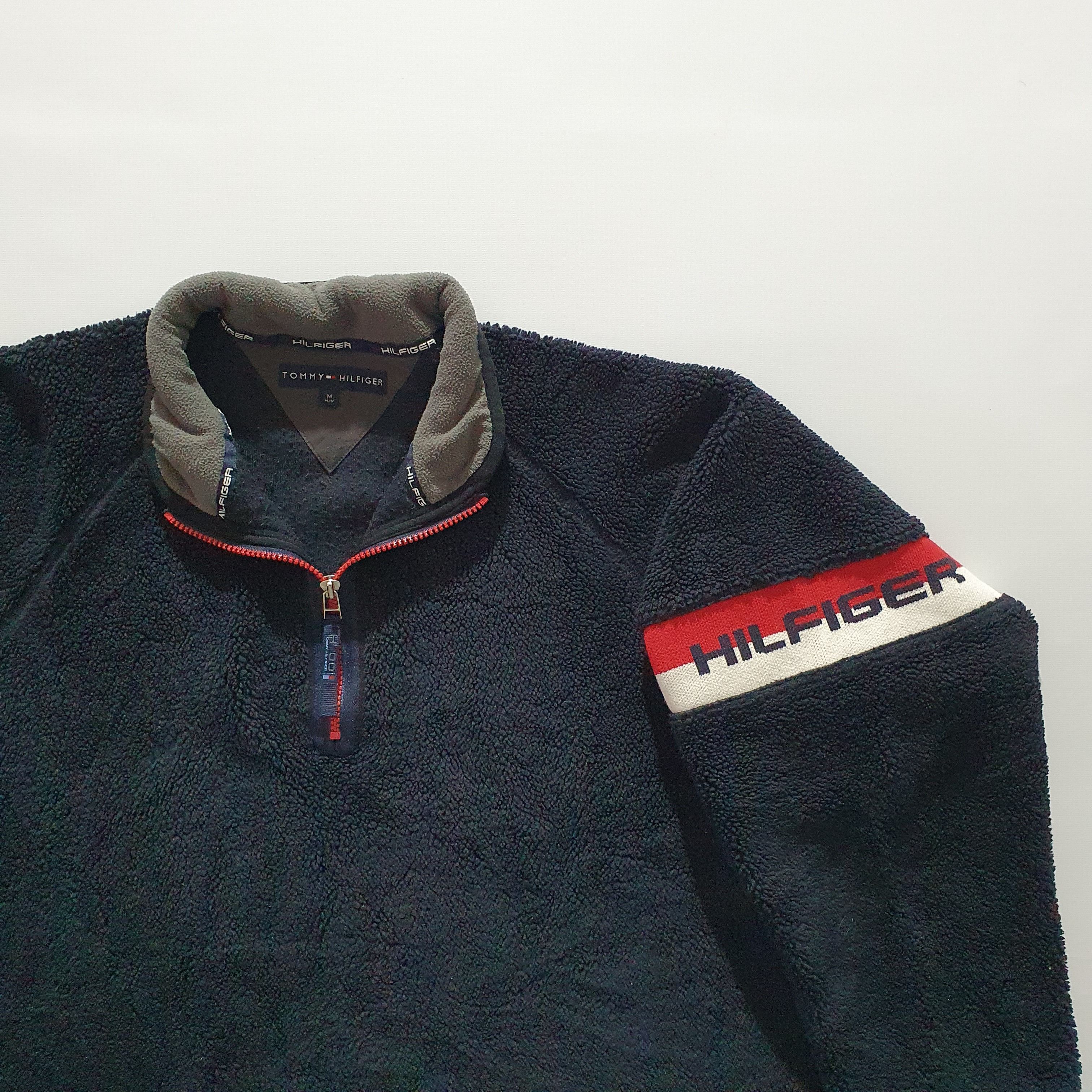 Tommy Hilfiger × Tommy Jeans Rare Tommy Hilfiger half zip up Deep Pile Fleece Navy Size US L / EU 52-54 / 3 - 19 Thumbnail
