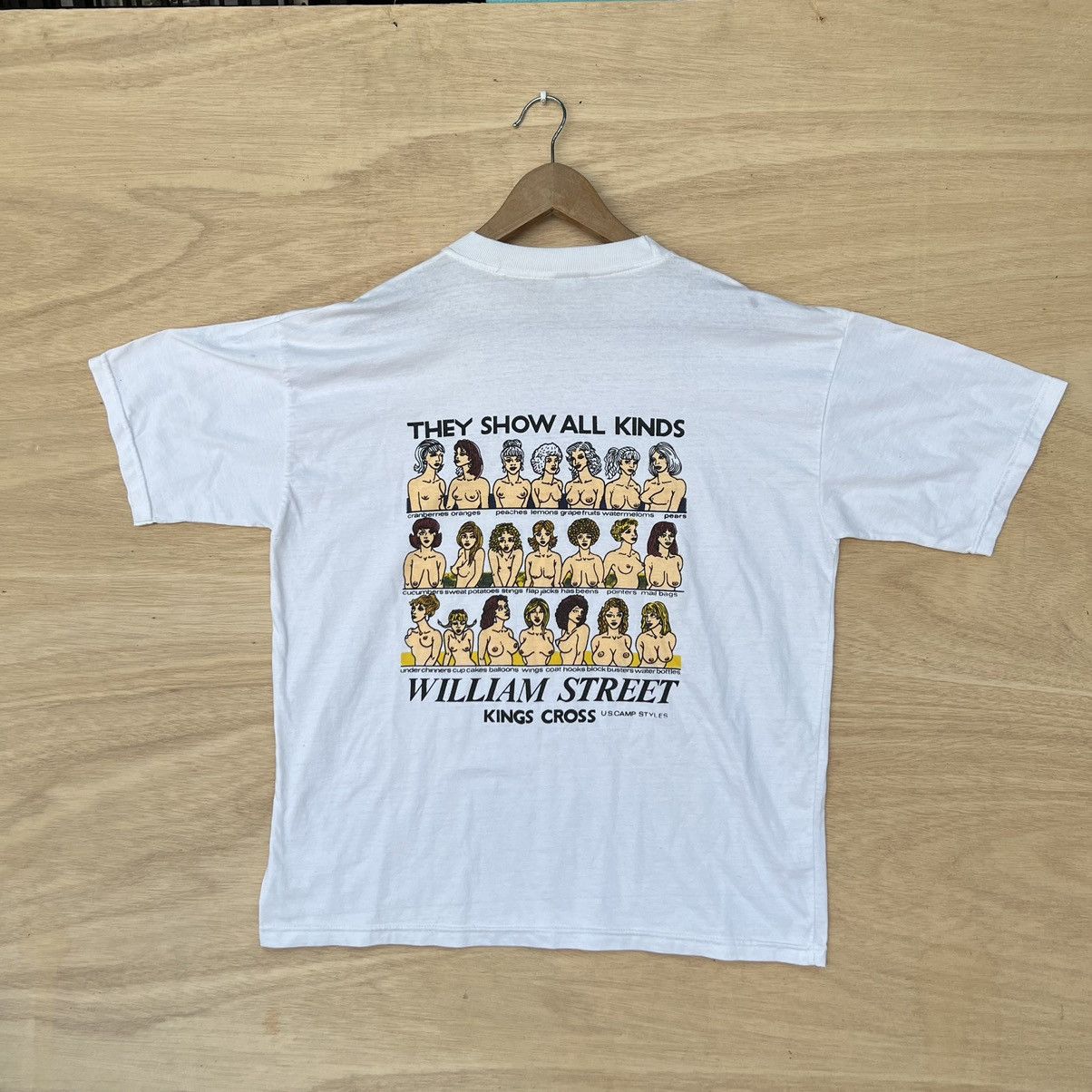 image of Tee Shirt William Street King Cross Half Naked Girl in White, Men's (Size XL)