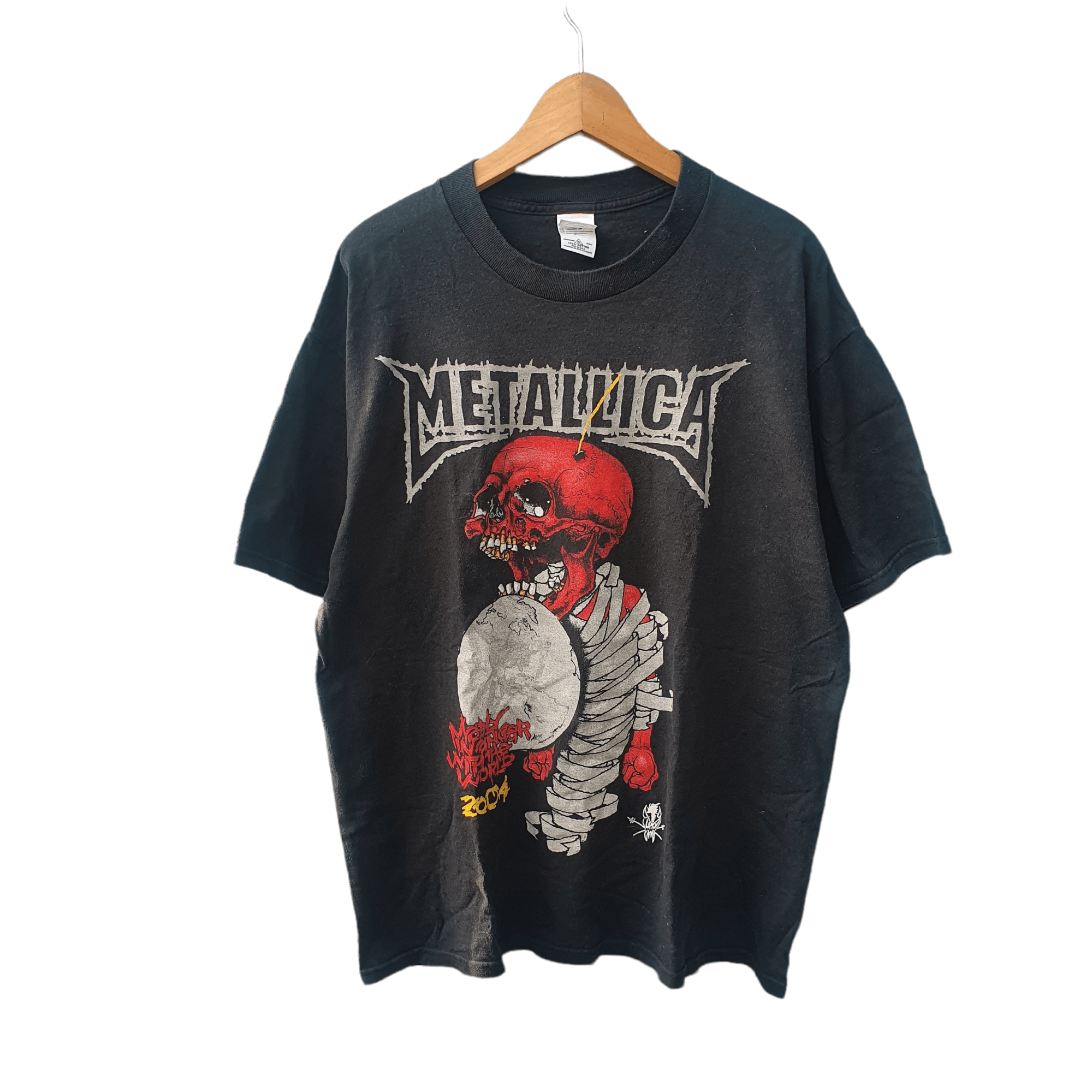 Band Tees × Vintage VINTAGE METALLICA MADLY INANGER WITH THE WORLD TOUR 2004 Size US XL / EU 56 / 4 - 1 Thumbnail