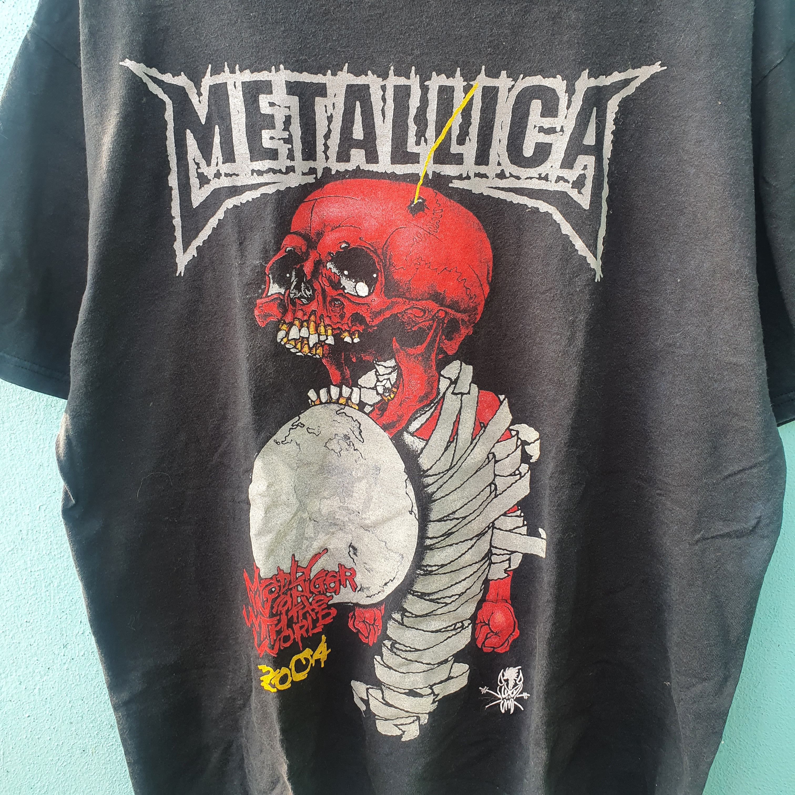 Band Tees × Vintage VINTAGE METALLICA MADLY INANGER WITH THE WORLD TOUR 2004 Size US XL / EU 56 / 4 - 3 Thumbnail