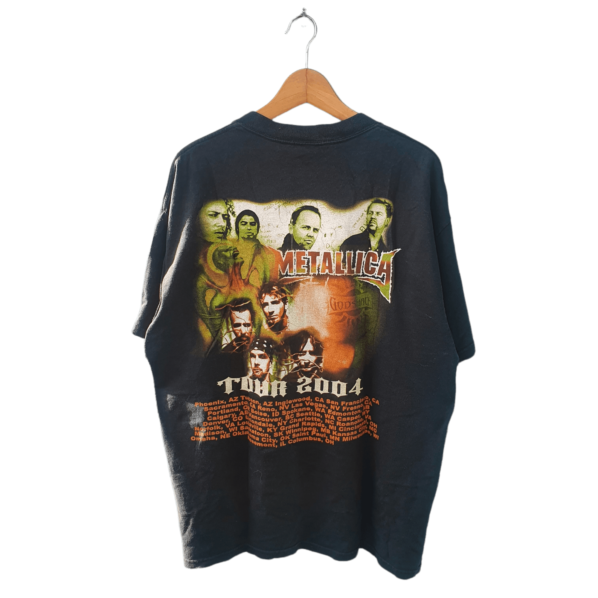 Band Tees × Vintage VINTAGE METALLICA MADLY INANGER WITH THE WORLD TOUR 2004 Size US XL / EU 56 / 4 - 2 Thumbnail