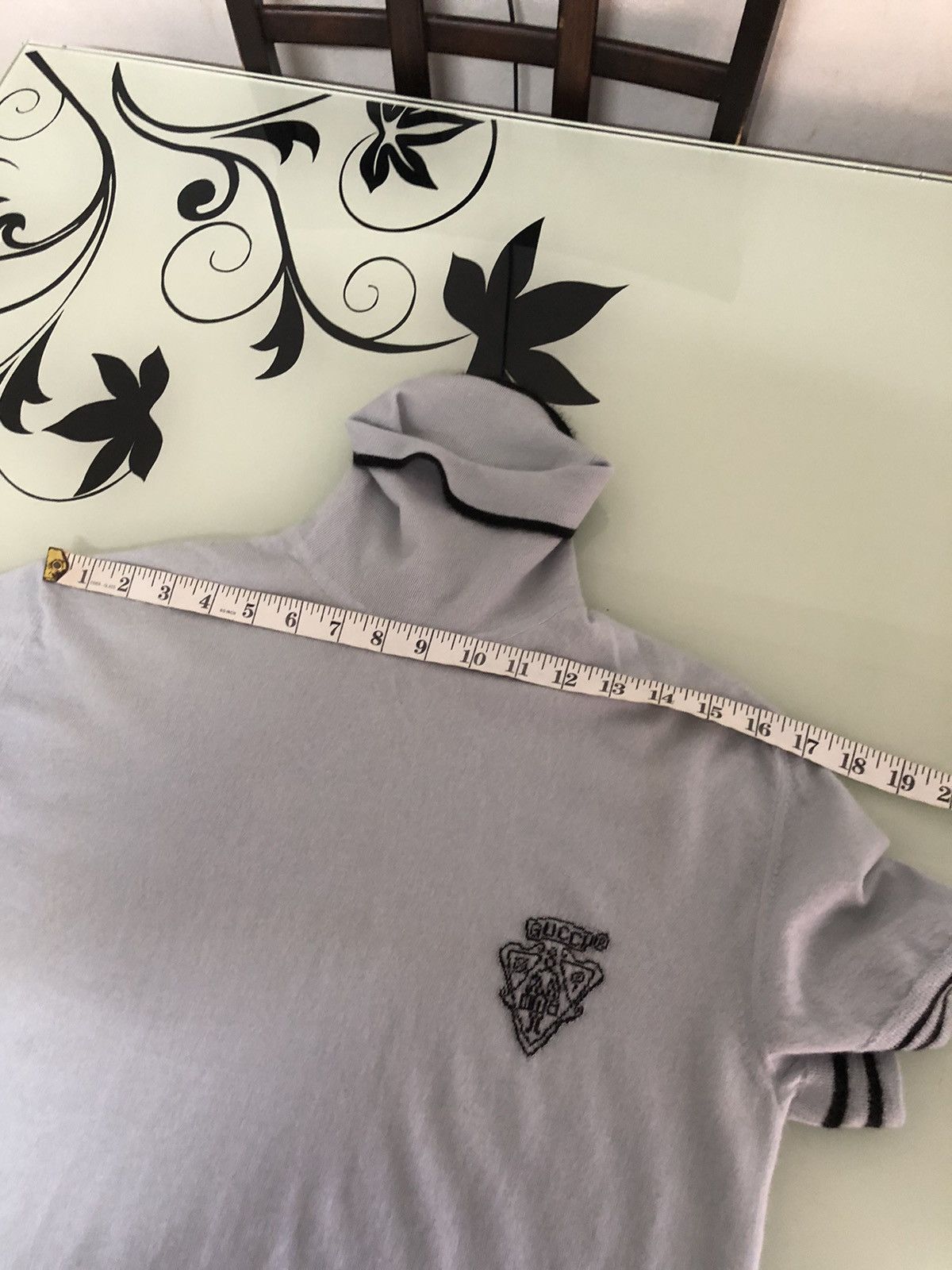 Gucci Vintage Gucci Baby Blue Small Logo Knit Turtle Neck Size XL / US 12-14 / IT 48-50 - 23 Thumbnail