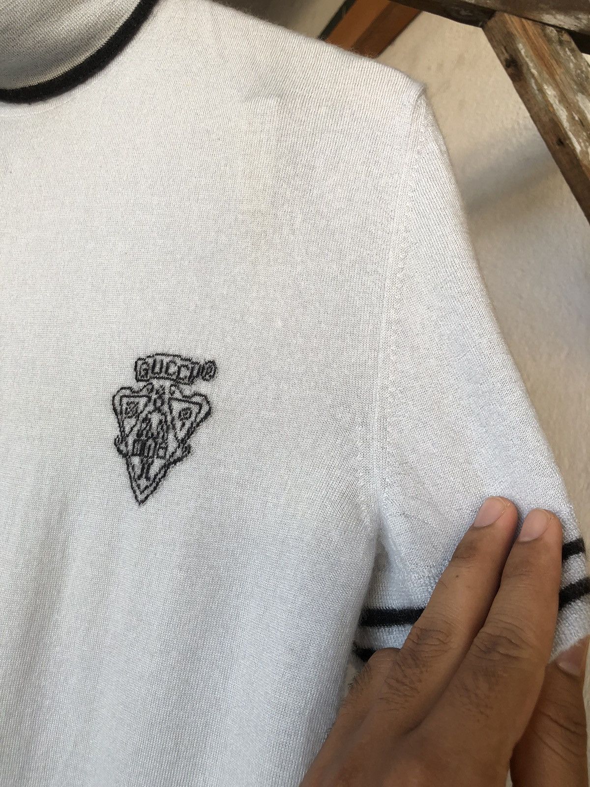 Gucci Vintage Gucci Baby Blue Small Logo Knit Turtle Neck Size XL / US 12-14 / IT 48-50 - 18 Thumbnail