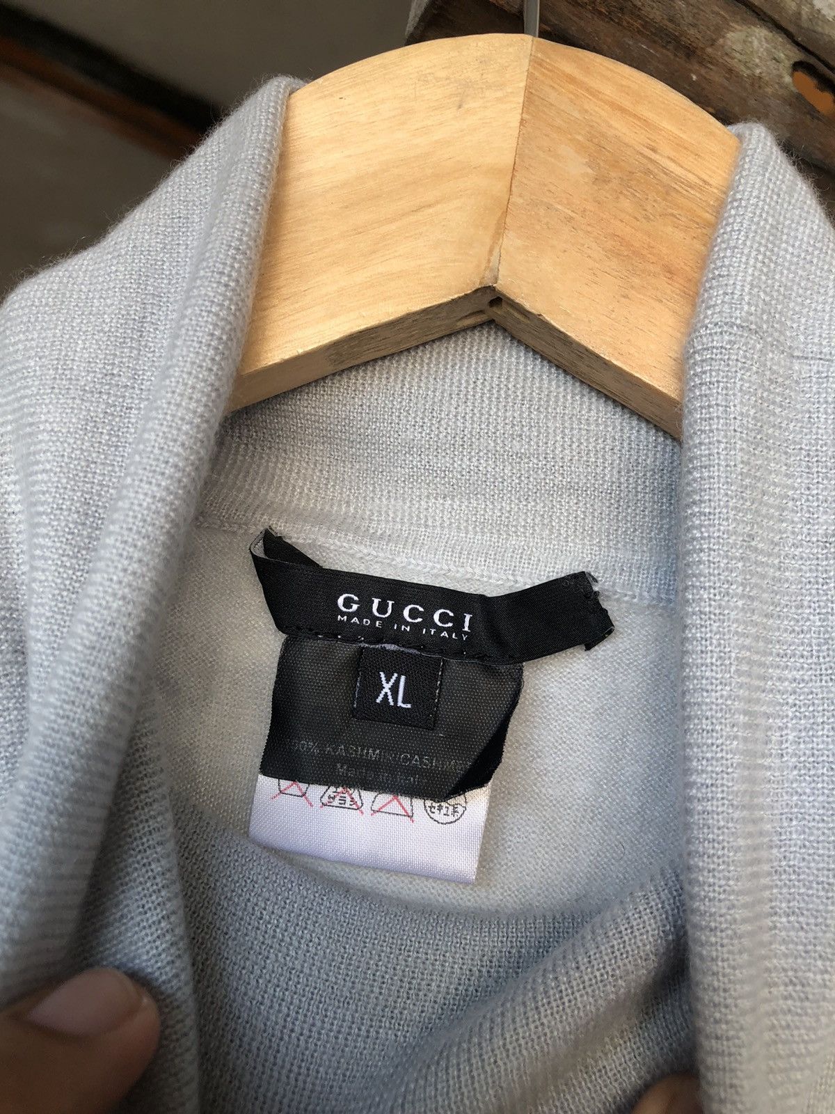 Gucci Vintage Gucci Baby Blue Small Logo Knit Turtle Neck Size XL / US 12-14 / IT 48-50 - 15 Thumbnail