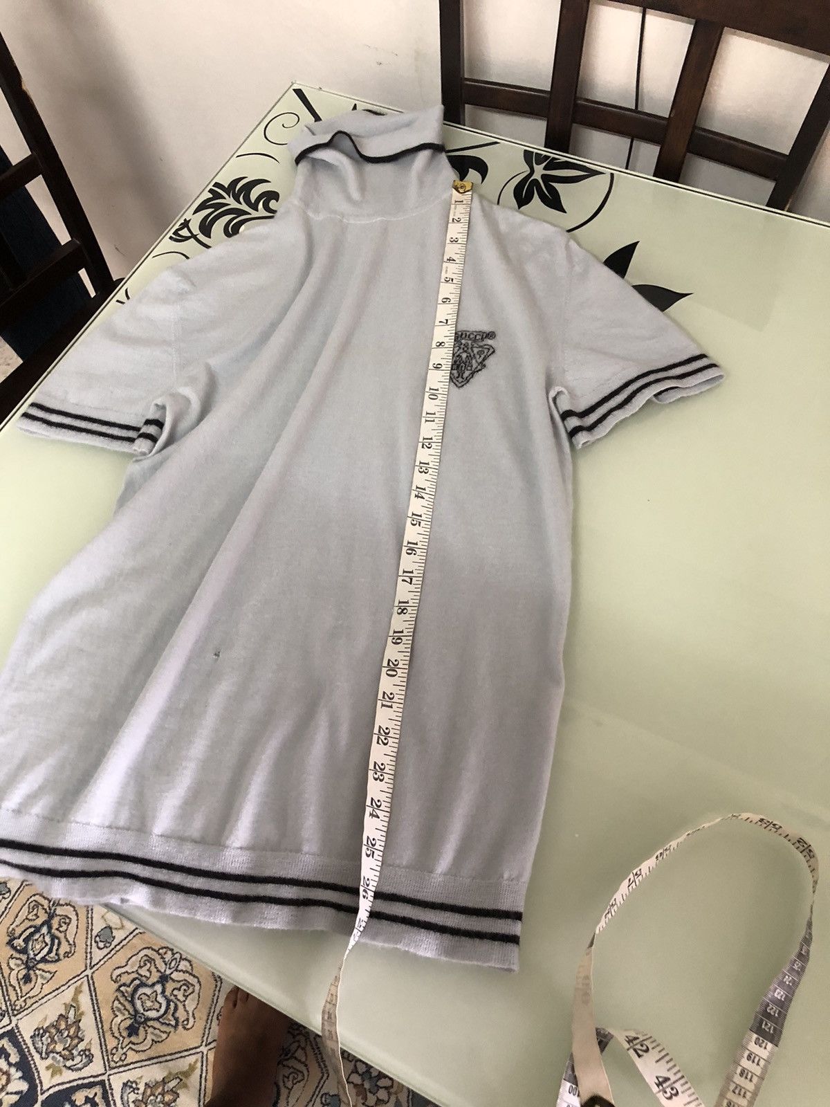 Gucci Vintage Gucci Baby Blue Small Logo Knit Turtle Neck Size XL / US 12-14 / IT 48-50 - 25 Thumbnail