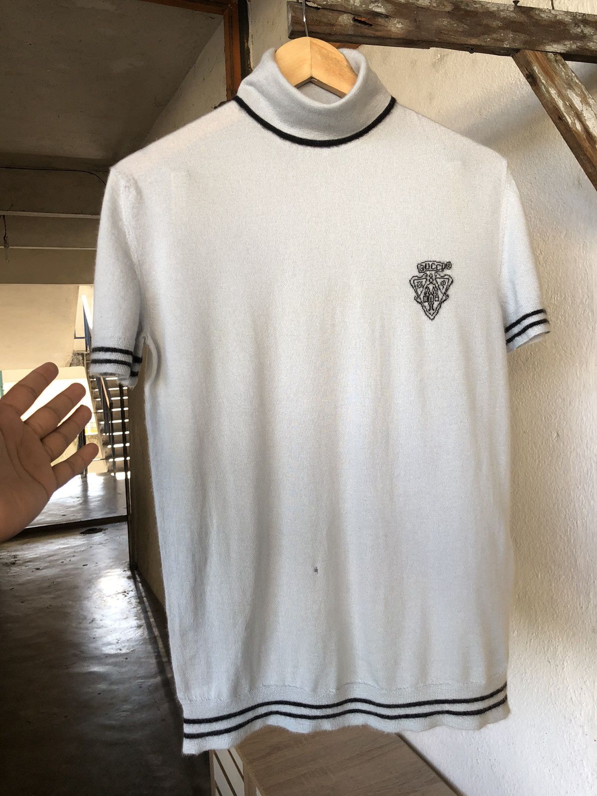 Gucci Vintage Gucci Baby Blue Small Logo Knit Turtle Neck Size XL / US 12-14 / IT 48-50 - 12 Thumbnail