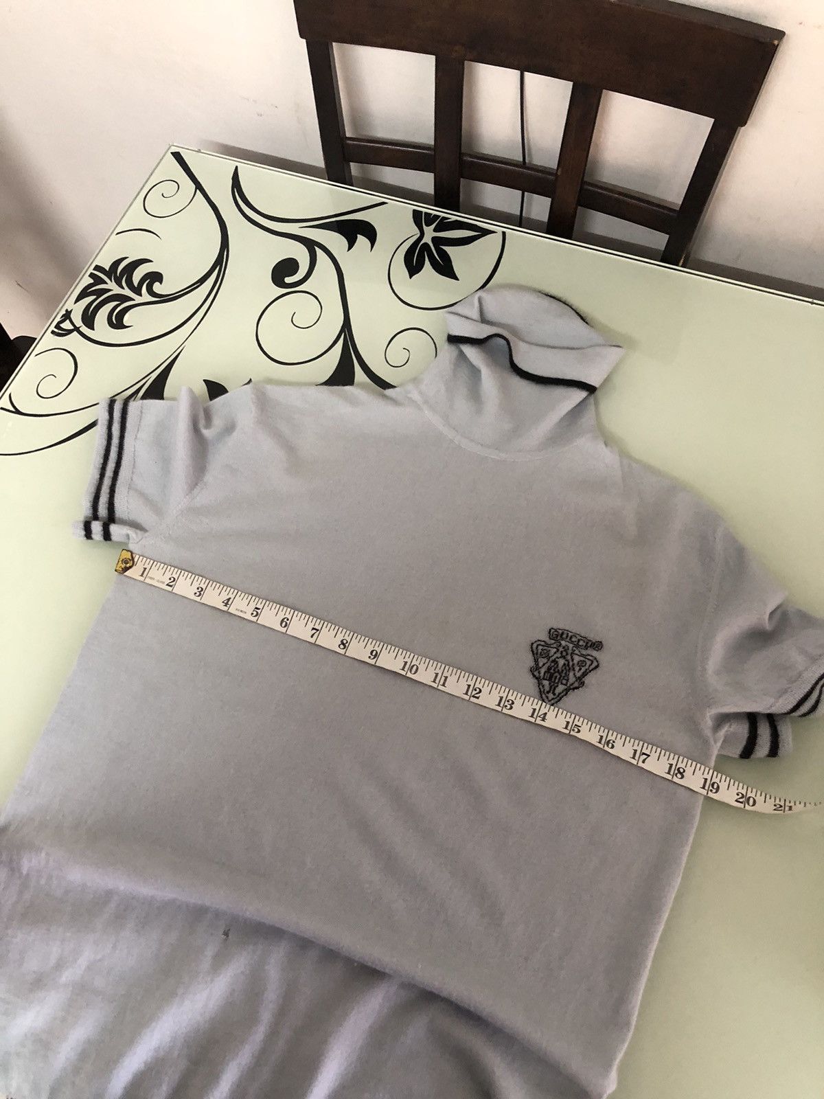 Gucci Vintage Gucci Baby Blue Small Logo Knit Turtle Neck Size XL / US 12-14 / IT 48-50 - 22 Thumbnail