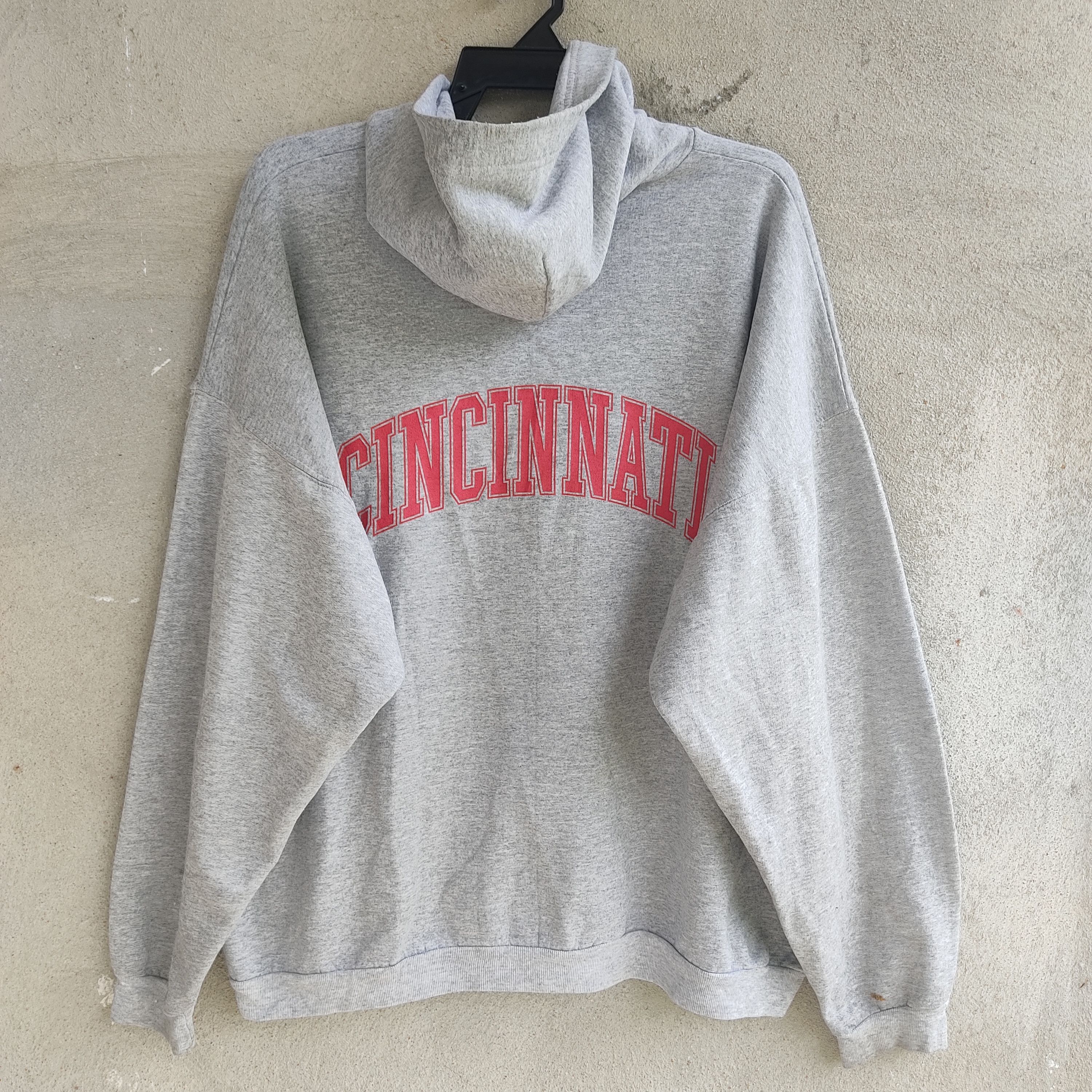 image of Made In USA x Vintage Cincinnati Big Print Gray Hoodie in Grey, Men's (Size 2XL)