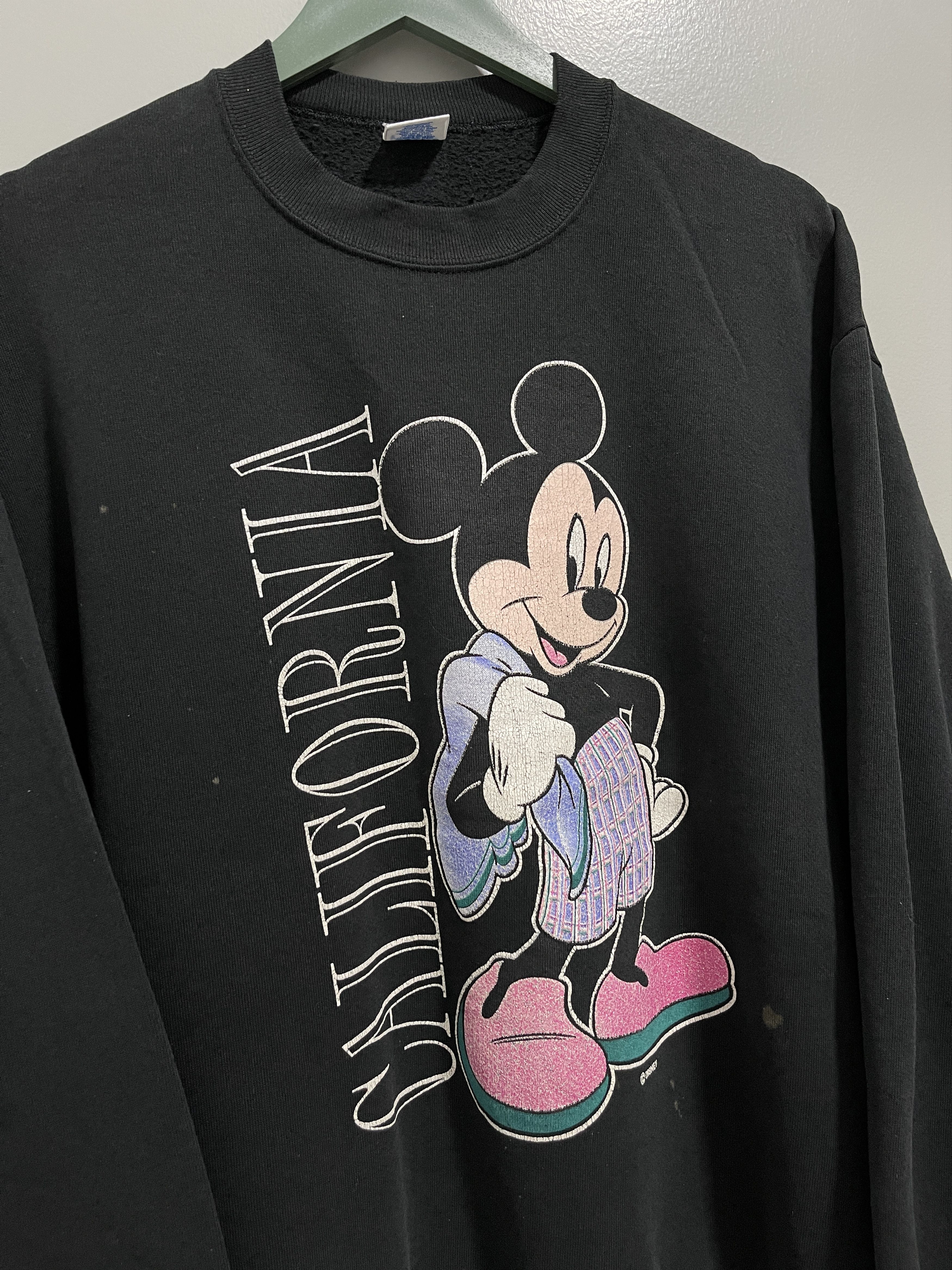 Mickey Mouse × Velva Sheen Vintage 90s Disney Mickey Mouse California Big Logo Size US L / EU 52-54 / 3 - 3 Thumbnail