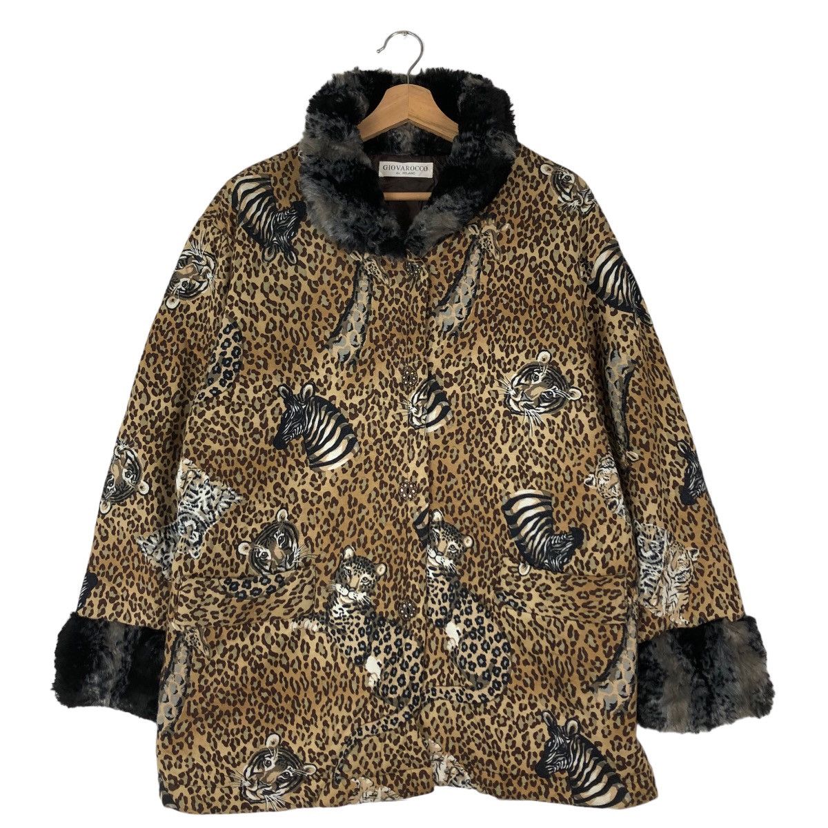 Japanese Brand VINTAGE SOFT LEATHER JACKET GIOVAROCCO DE MILANO FULL PRINT Size US M / EU 48-50 / 2 - 1 Thumbnail