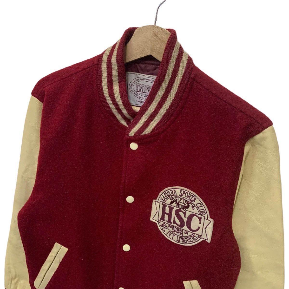 Vintage Vintage Harvard Wool Leather Varsity Jacket Size S / US 4 / IT 40 - 4 Thumbnail