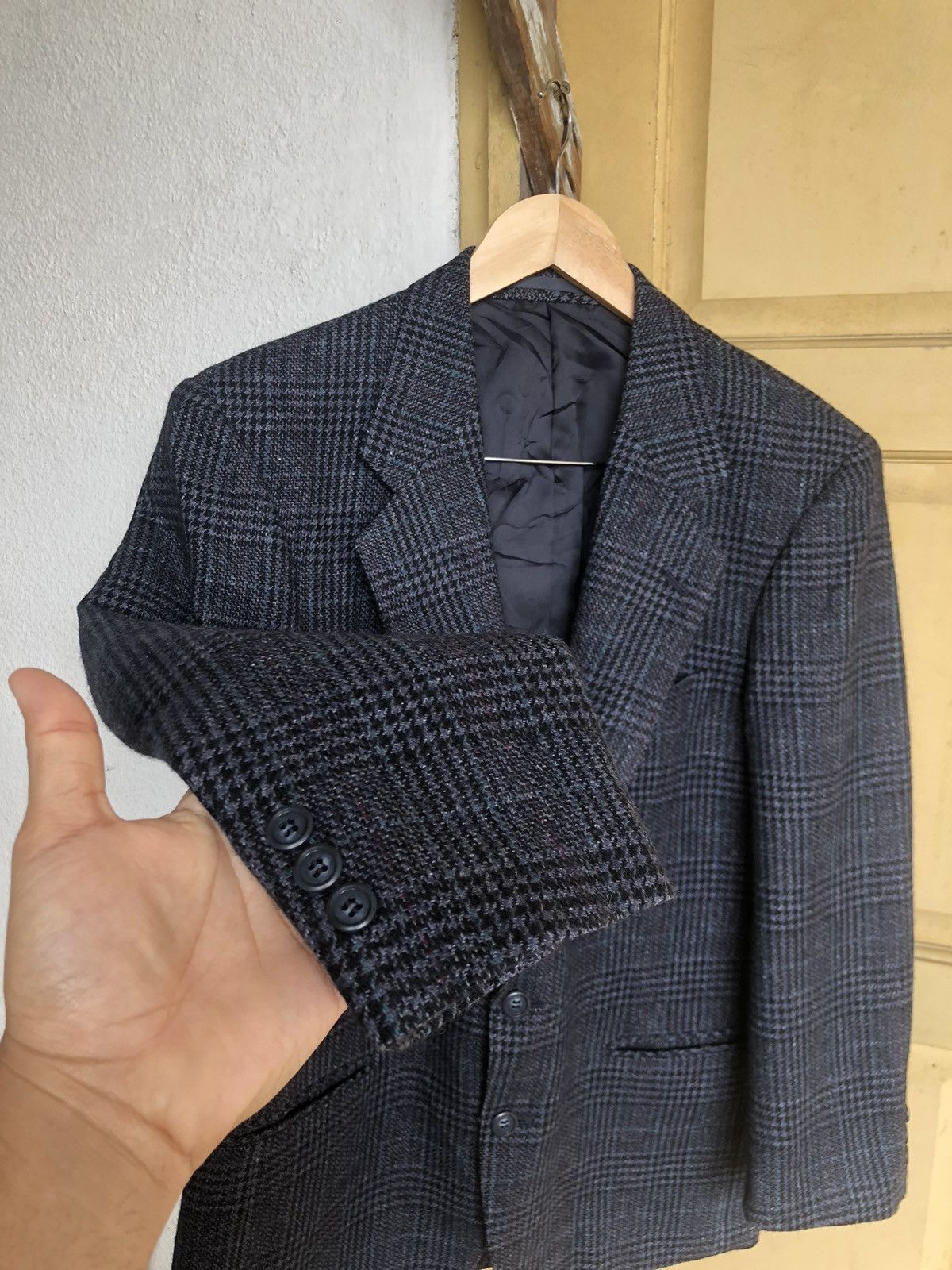 Vintage Vintage Max Laurent Wool Gingham Single Breasted Blazer Size US M / EU 48-50 / 2 - 5 Thumbnail
