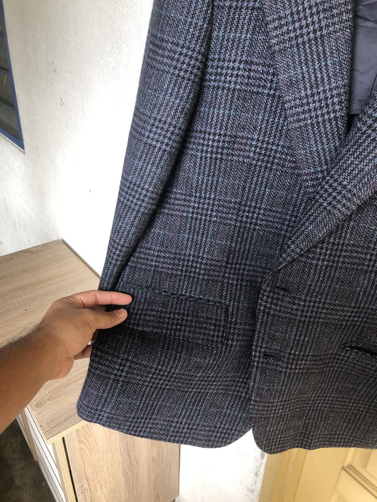 Vintage Vintage Max Laurent Wool Gingham Single Breasted Blazer Size US M / EU 48-50 / 2 - 9 Thumbnail
