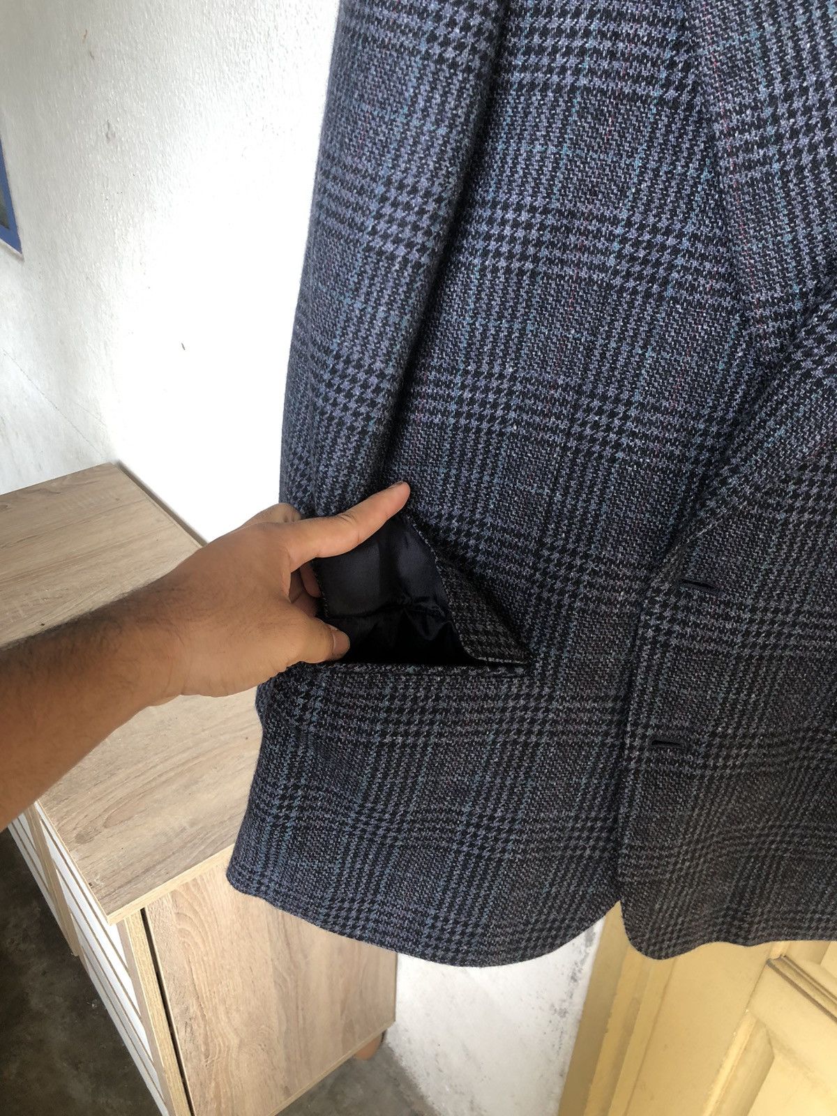 Vintage Vintage Max Laurent Wool Gingham Single Breasted Blazer Size US M / EU 48-50 / 2 - 10 Thumbnail