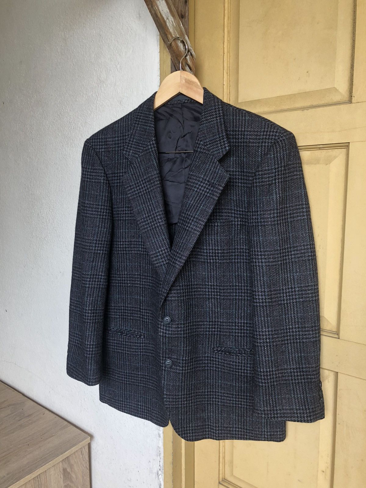 Vintage Vintage Max Laurent Wool Gingham Single Breasted Blazer Size US M / EU 48-50 / 2 - 3 Thumbnail