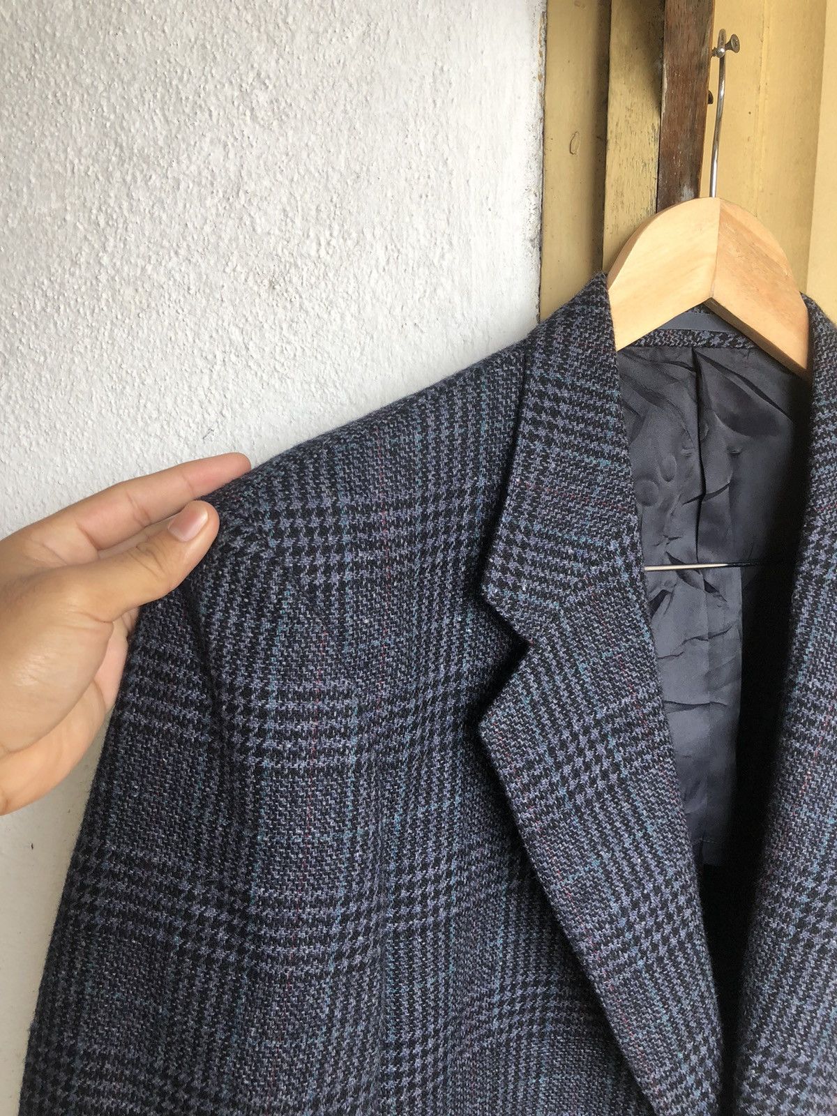 Vintage Vintage Max Laurent Wool Gingham Single Breasted Blazer Size US M / EU 48-50 / 2 - 7 Thumbnail