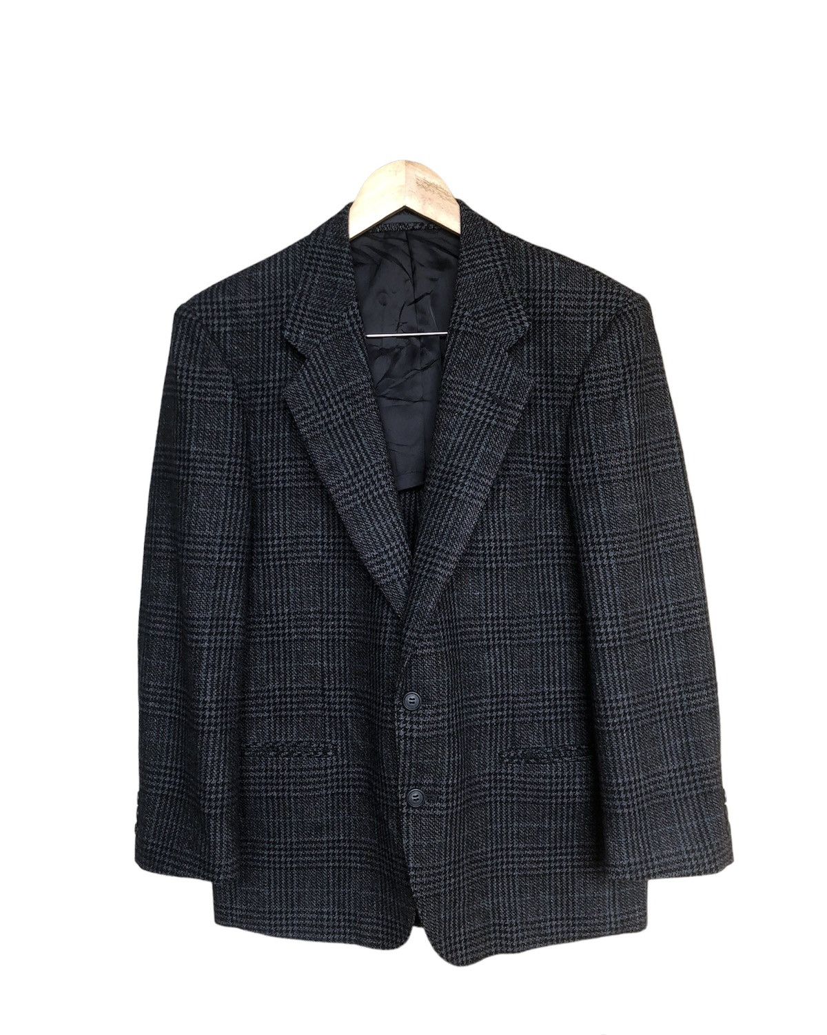 Vintage Vintage Max Laurent Wool Gingham Single Breasted Blazer Size US M / EU 48-50 / 2 - 1 Thumbnail