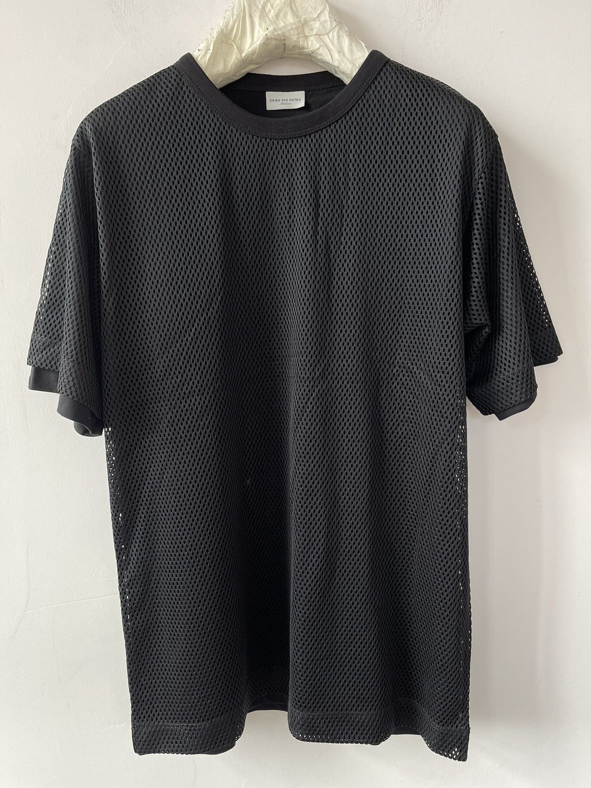 Dries Van Noten Dries Van Noten Black Mesh Double Layer short Sleeve T-Shirt Size US M / EU 48-50 / 2 - 2 Thumbnail