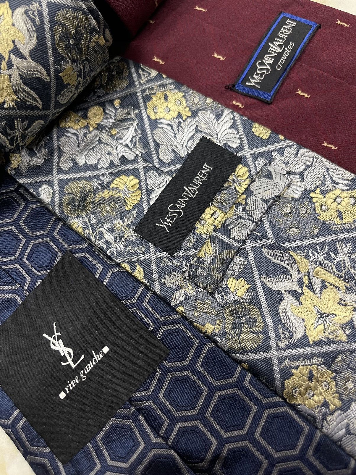 Yves Saint Laurent BULK!!! YSL LUXURY SILK TIE Size ONE SIZE - 4 Thumbnail