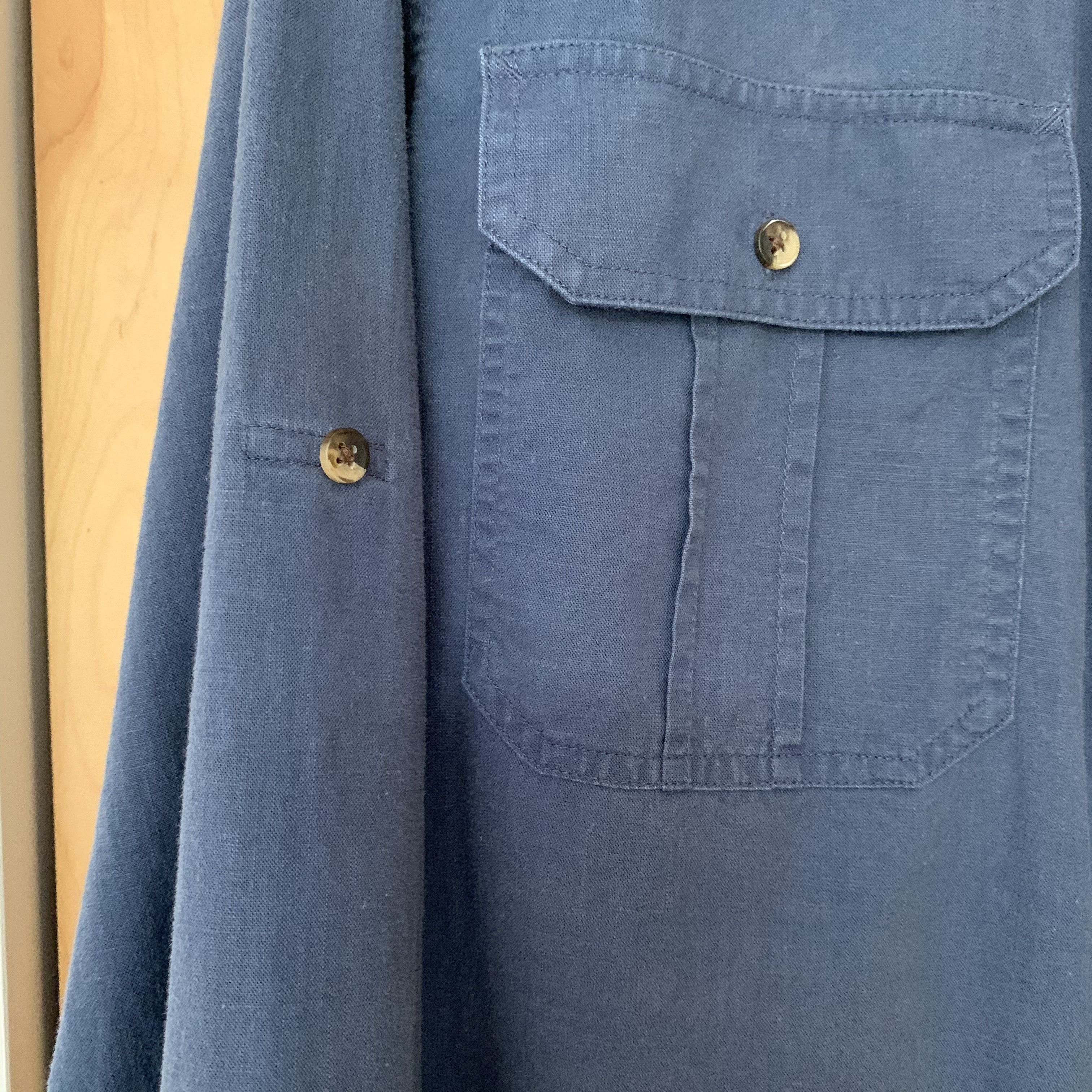 George George 100% Cotton Button Down Shirt M Convertible Sleeves Size US M / EU 48-50 / 2 - 3 Thumbnail