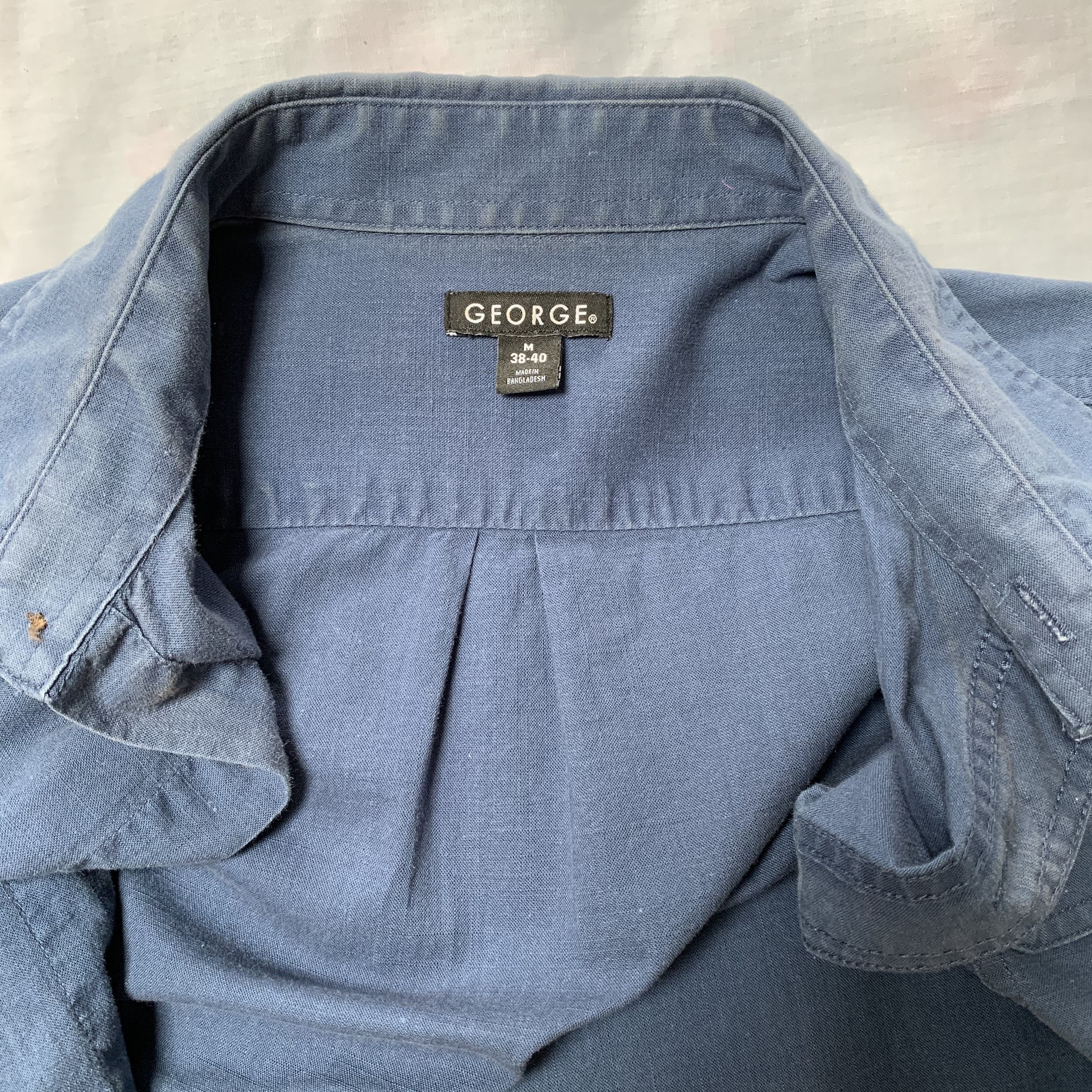 George George 100% Cotton Button Down Shirt M Convertible Sleeves Size US M / EU 48-50 / 2 - 9 Thumbnail