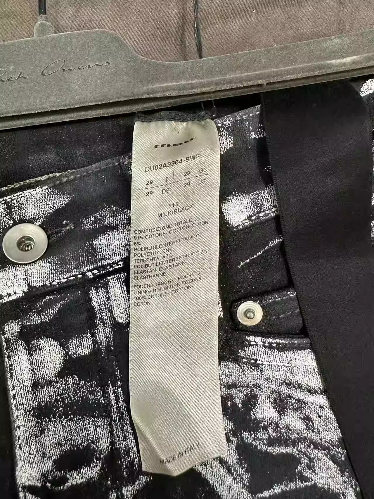 Rick Owens Rick Owens Drkshdw men's painted washed jeans Size US 29 - 3 Thumbnail