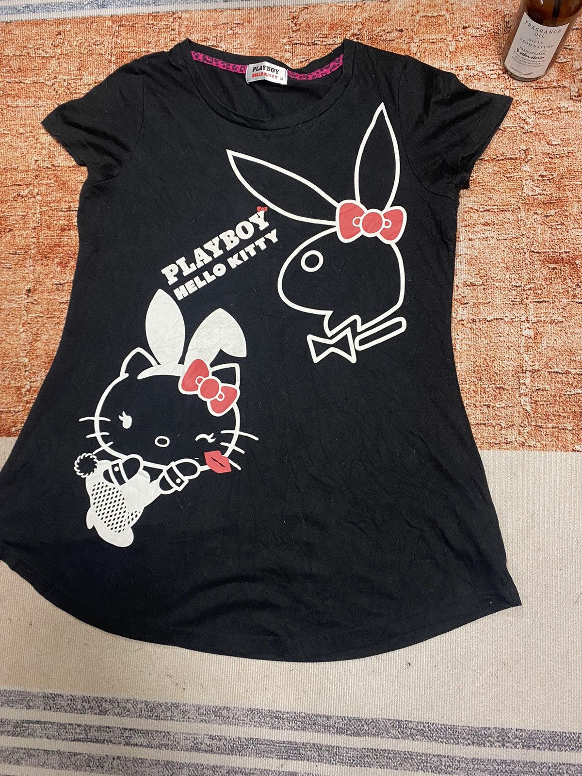 Japanese Brand × Playboy (I) PLAYBOY X HELLO KITTY BLACK TEES Size M / US 6-8 / IT 42-44 - 3 Thumbnail