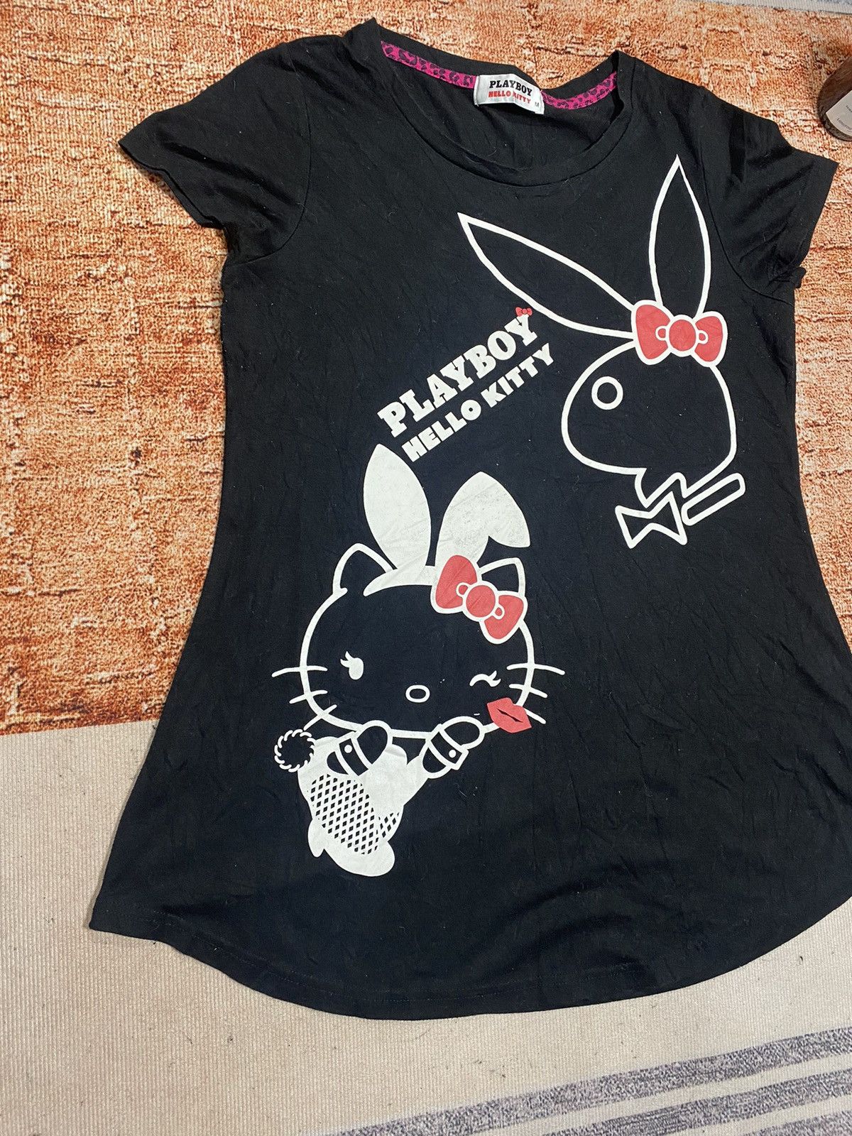 Japanese Brand × Playboy (I) PLAYBOY X HELLO KITTY BLACK TEES Size M / US 6-8 / IT 42-44 - 2 Thumbnail