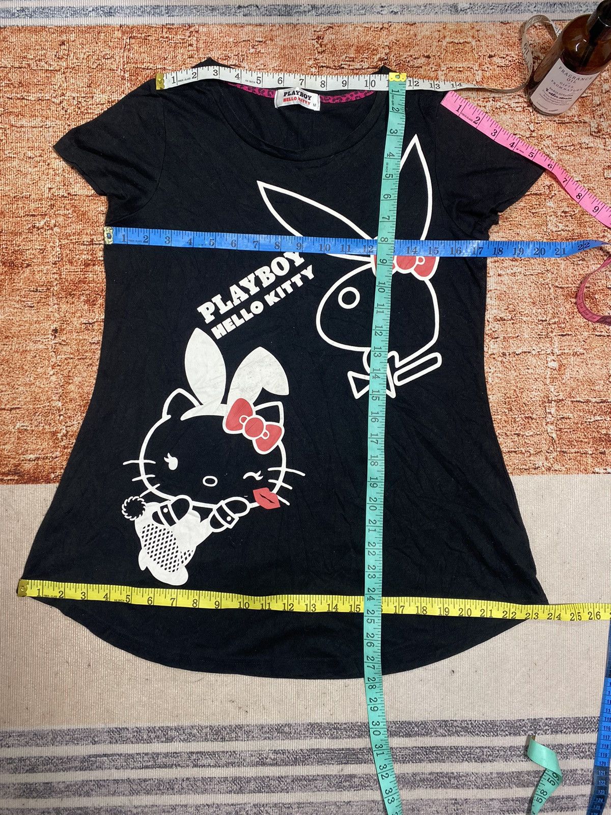 Japanese Brand × Playboy (I) PLAYBOY X HELLO KITTY BLACK TEES Size M / US 6-8 / IT 42-44 - 7 Thumbnail