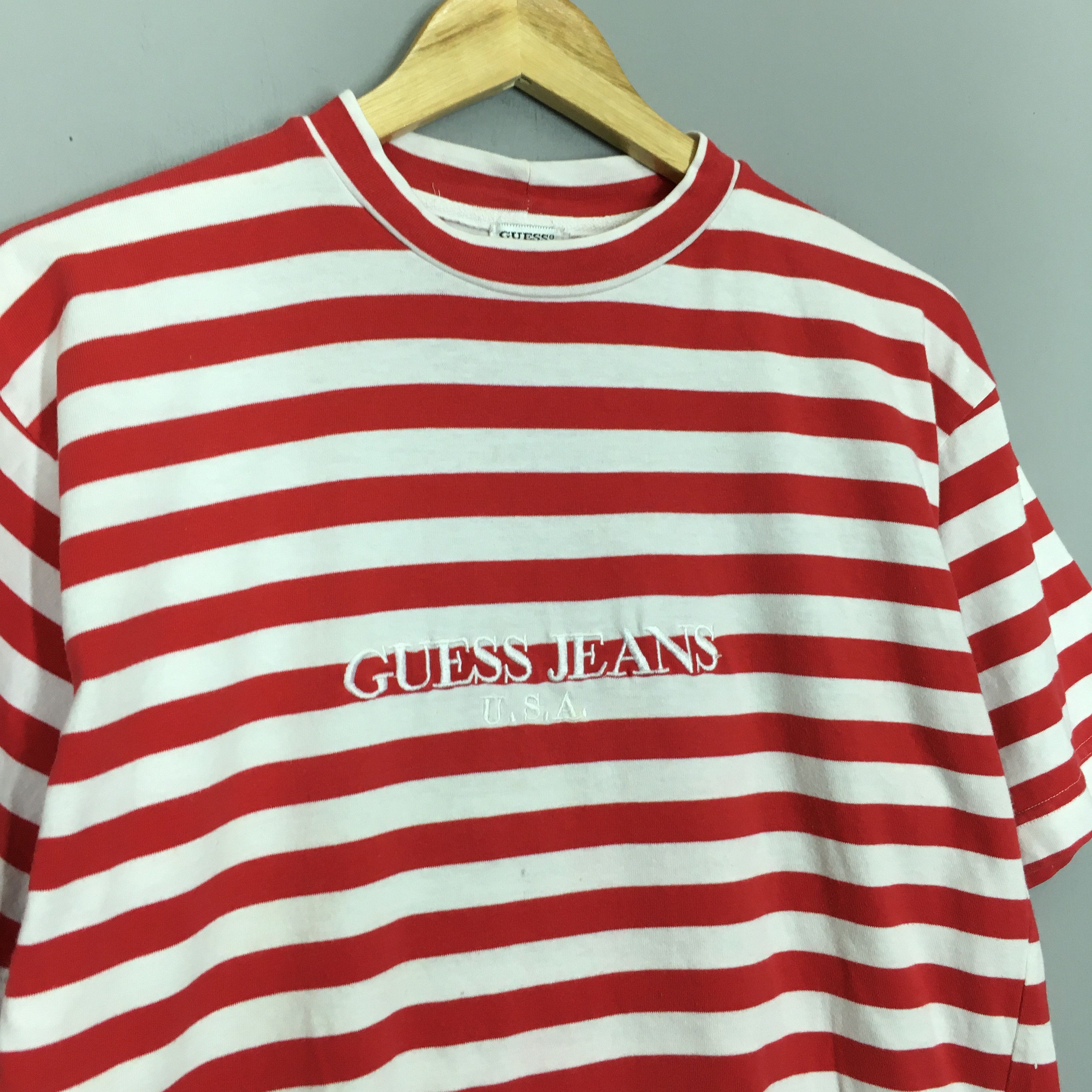 Guess Vintage 90s Guess Jeans Striped T Shirt Small Size US S / EU 44-46 / 1 - 3 Thumbnail