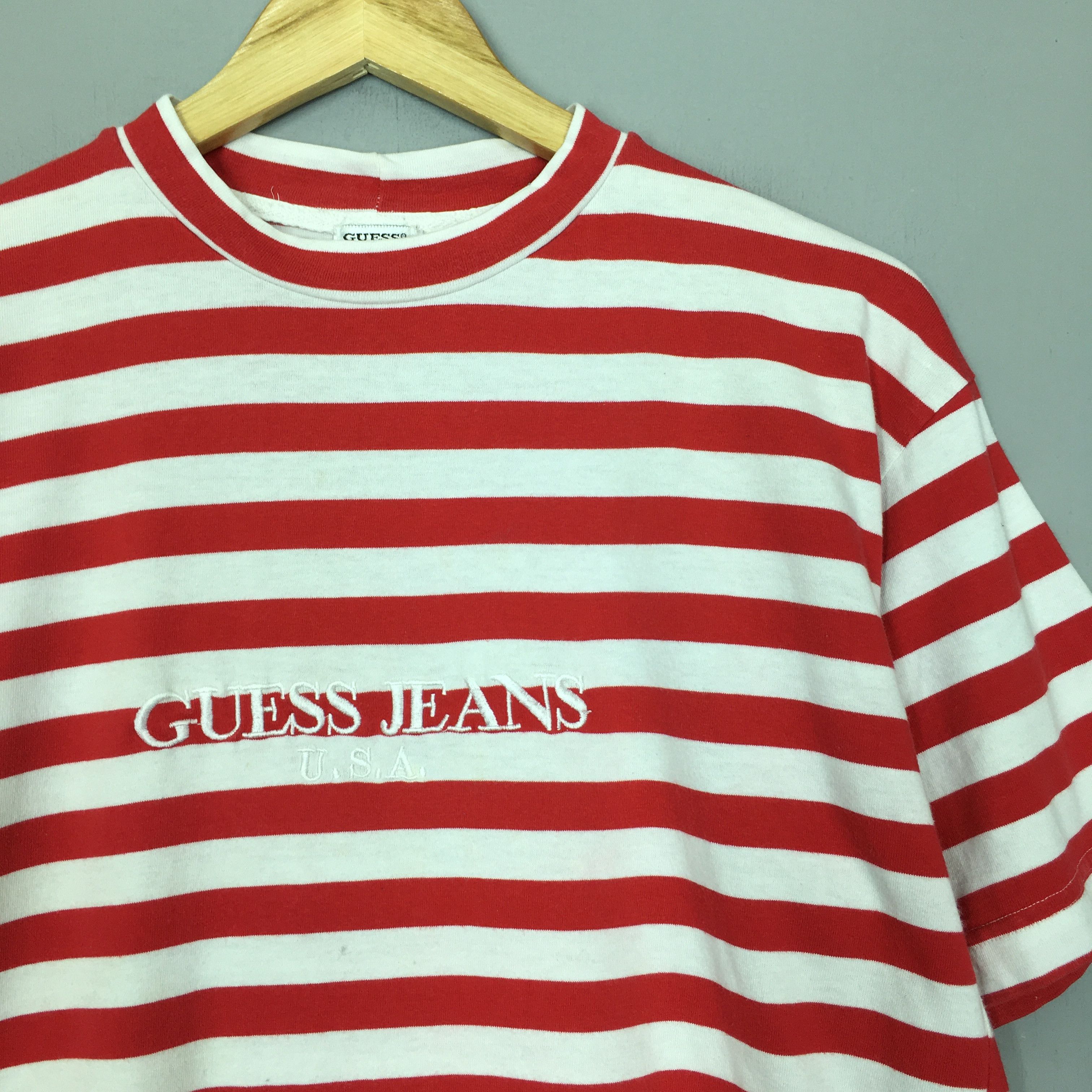 Guess Vintage 90s Guess Jeans Striped T Shirt Small Size US S / EU 44-46 / 1 - 2 Thumbnail
