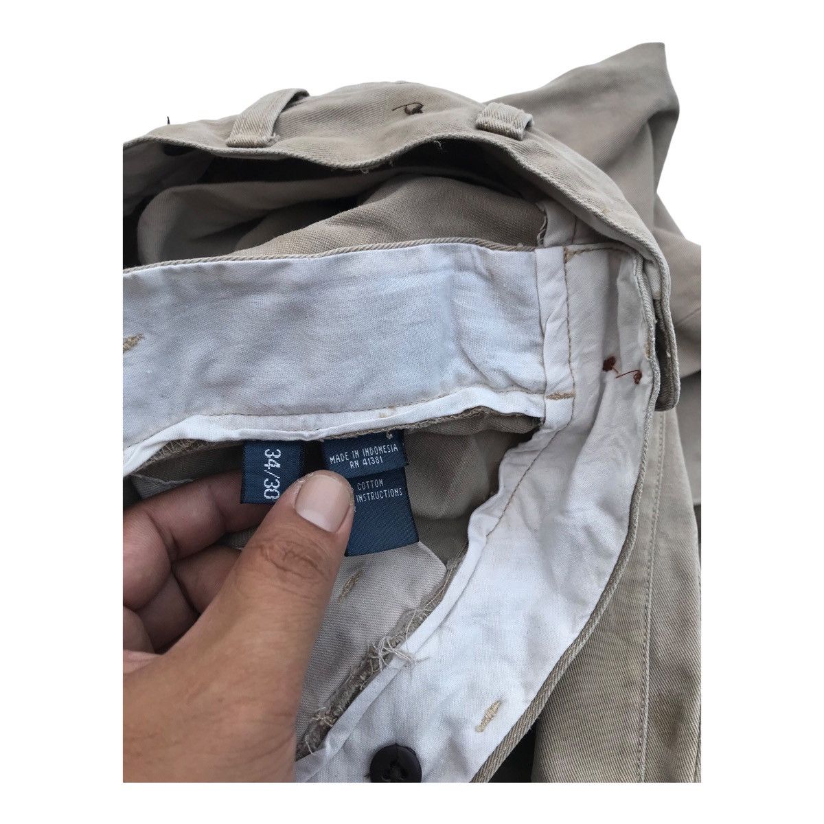 Polo Ralph Lauren Polo Ralph Lauren Cargo Multipocket Pants (Discolouration) Size US 35 - 21 Thumbnail