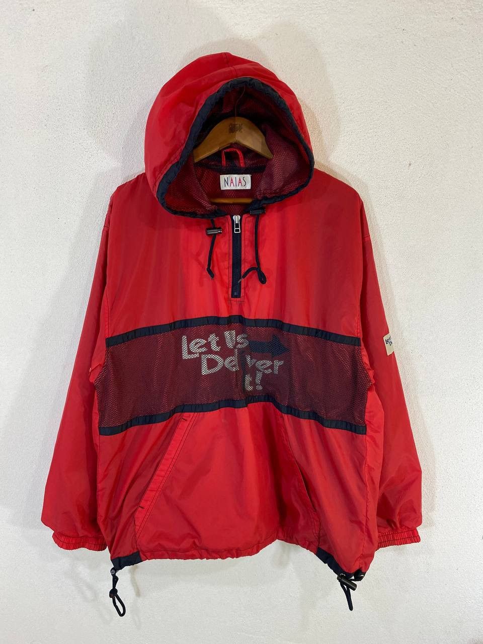 image of Avant Garde x Vintage Anorak Half Zipper Jacket in Red, Men's (Size Large)