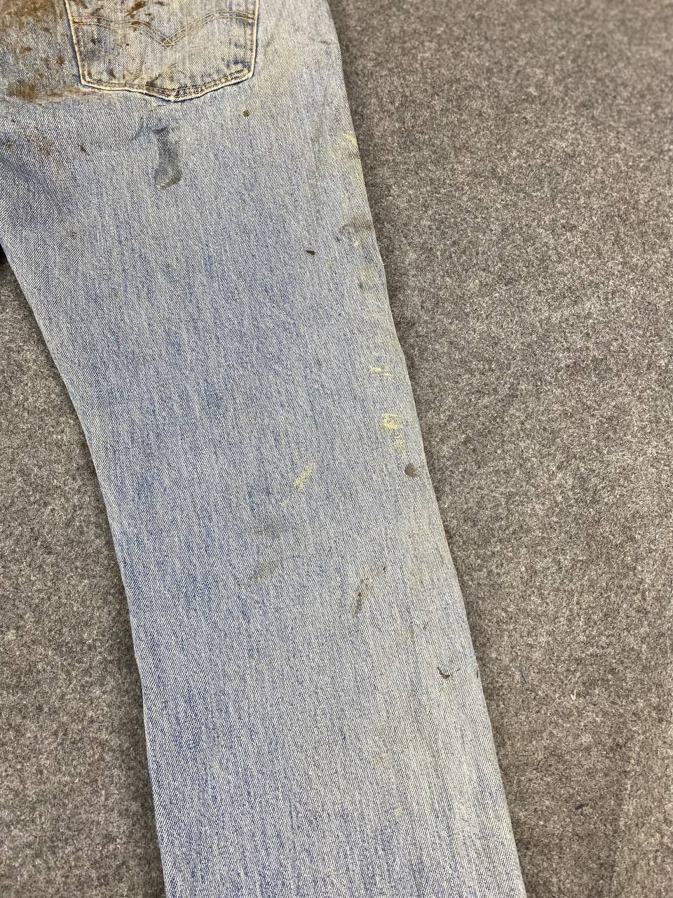 Levi's levis 501 distressed damaged denim with oil stain Size US 36 / EU 52 - 6 Thumbnail