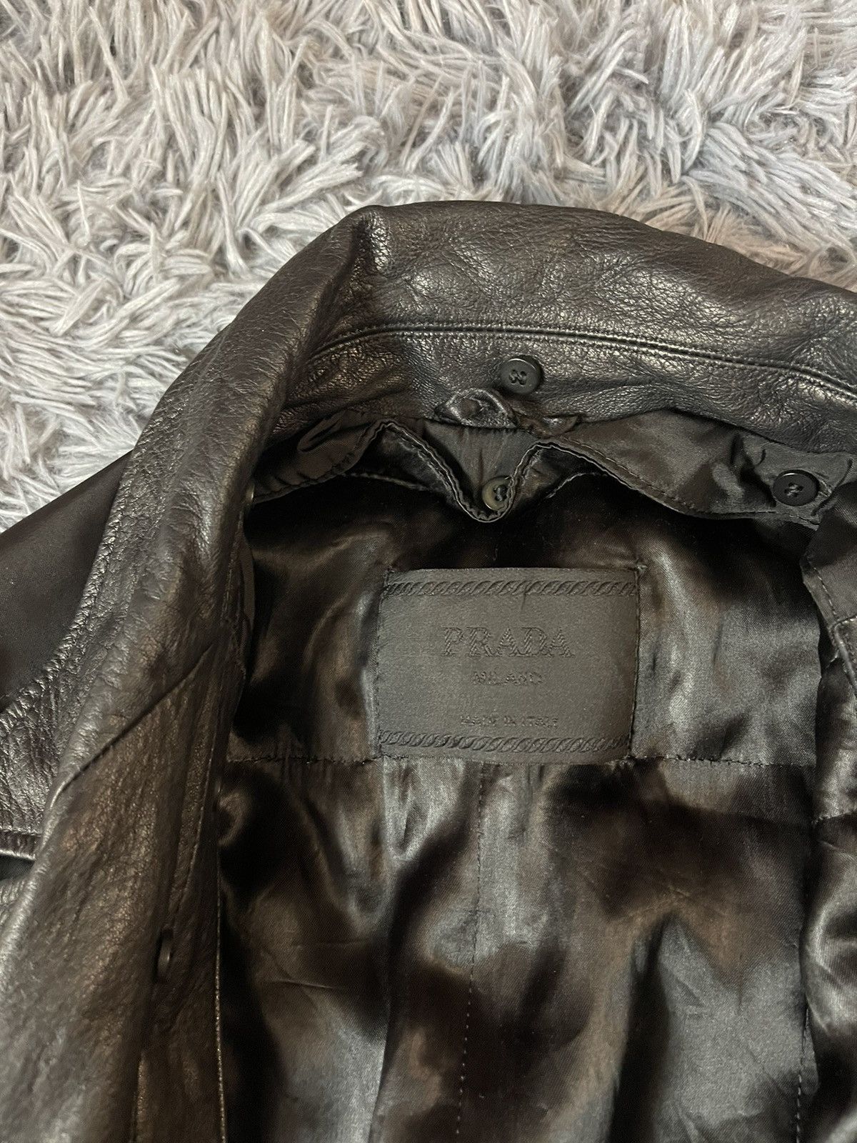 Prada × Vintage Prada nylon + leather avant garde belted biker jacket Size US M / EU 48-50 / 2 - 3 Thumbnail