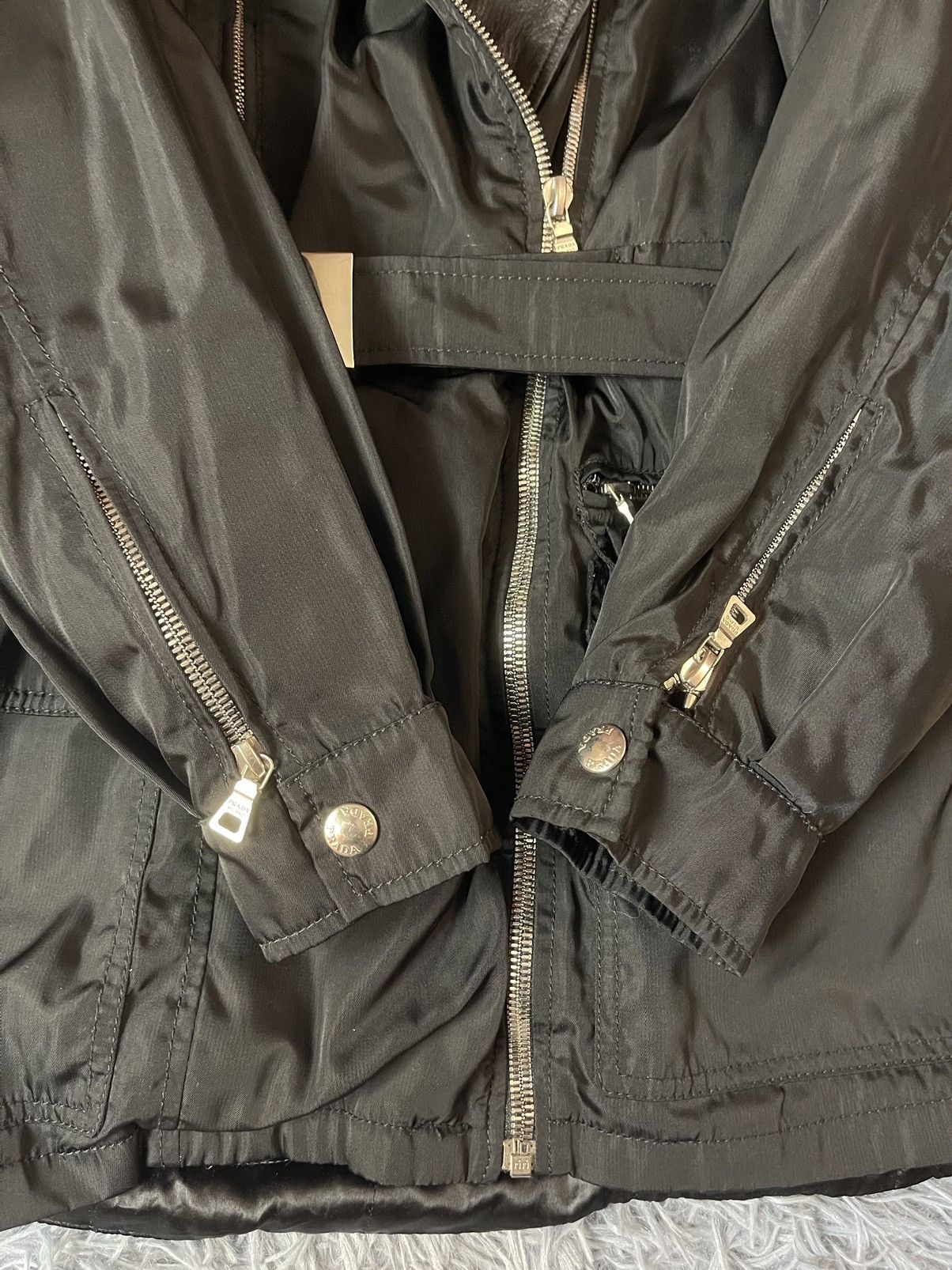 Prada × Vintage Prada nylon + leather avant garde belted biker jacket Size US M / EU 48-50 / 2 - 7 Thumbnail
