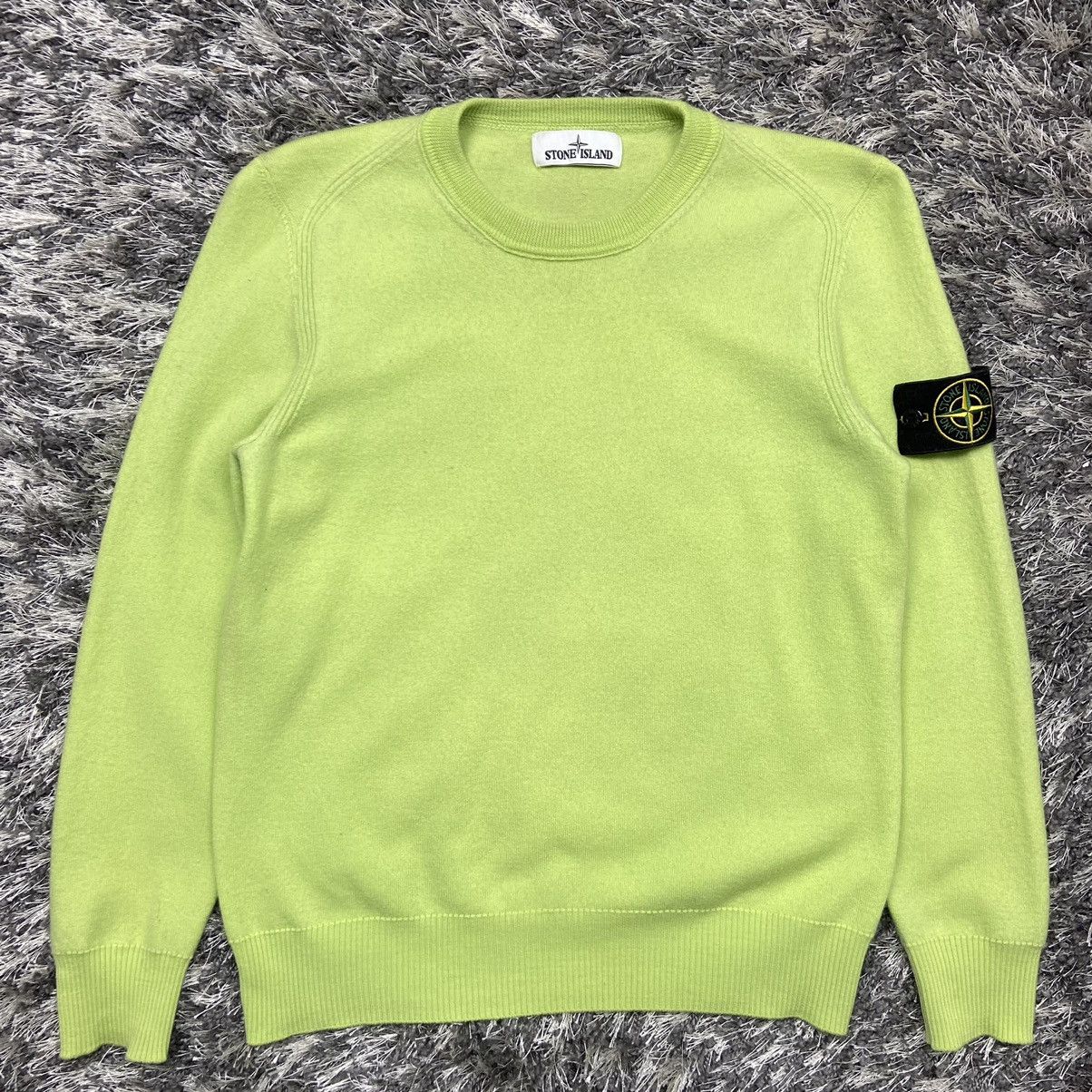 STONE ISLAND CUTTIE GREEN Y2K WOOL KNITTED SWEATER 1375