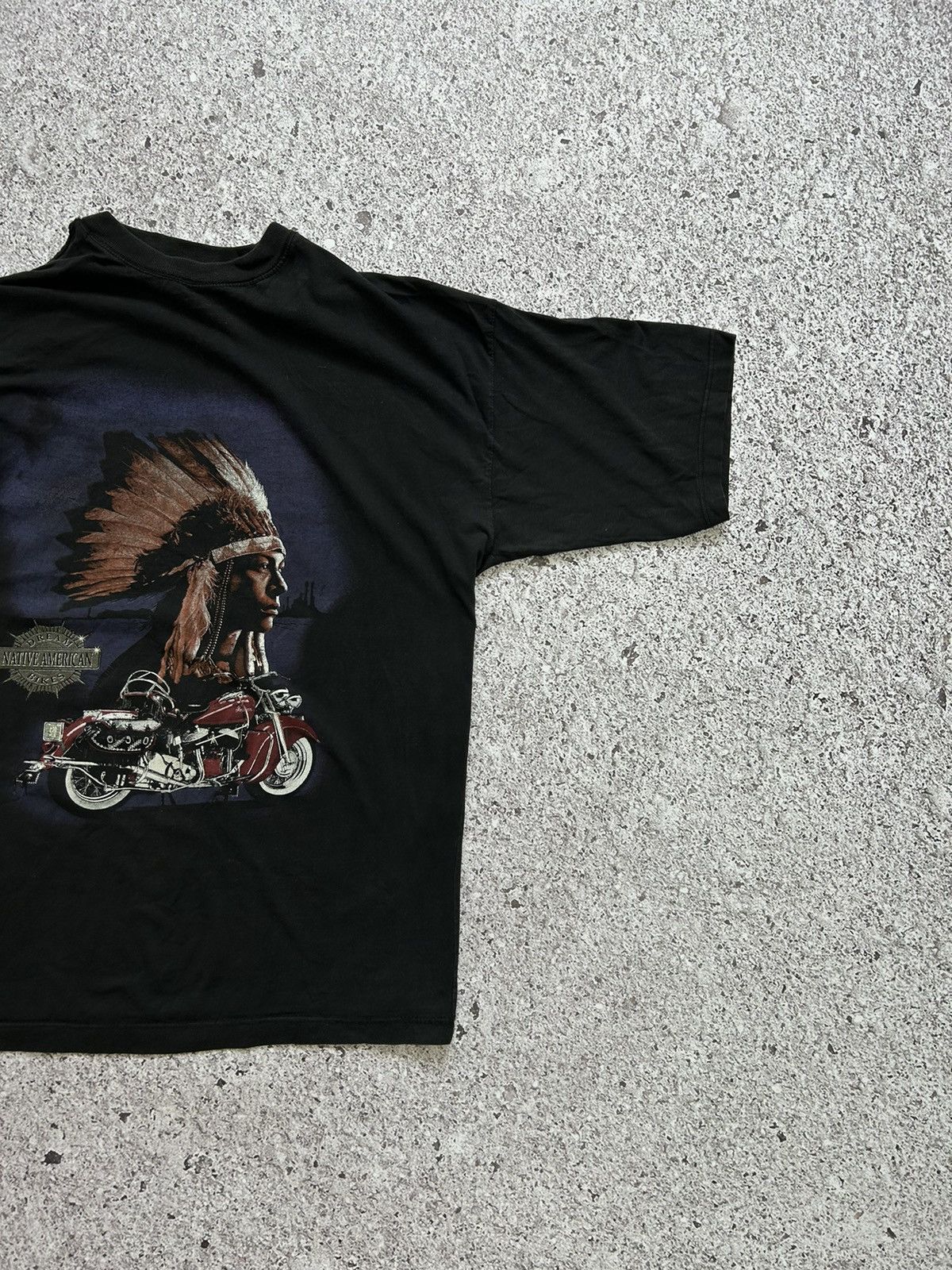 Band Tees × Harley Davidson × Vintage Vintage 90s Dream Native American Bikes Indian Chief T-Shirt Size US L / EU 52-54 / 3 - 3 Thumbnail