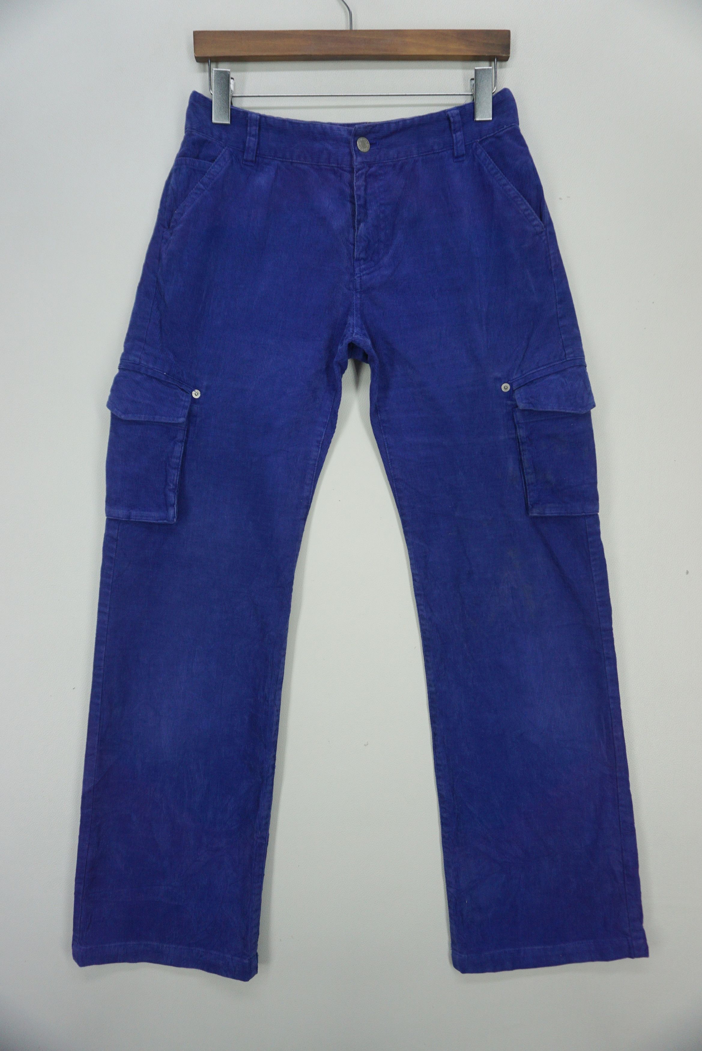 image of Rodeo x Surplus Corduroy Cargo East Boy Multi Pockets Tactical Pants in Blue, Men's (Size 31)